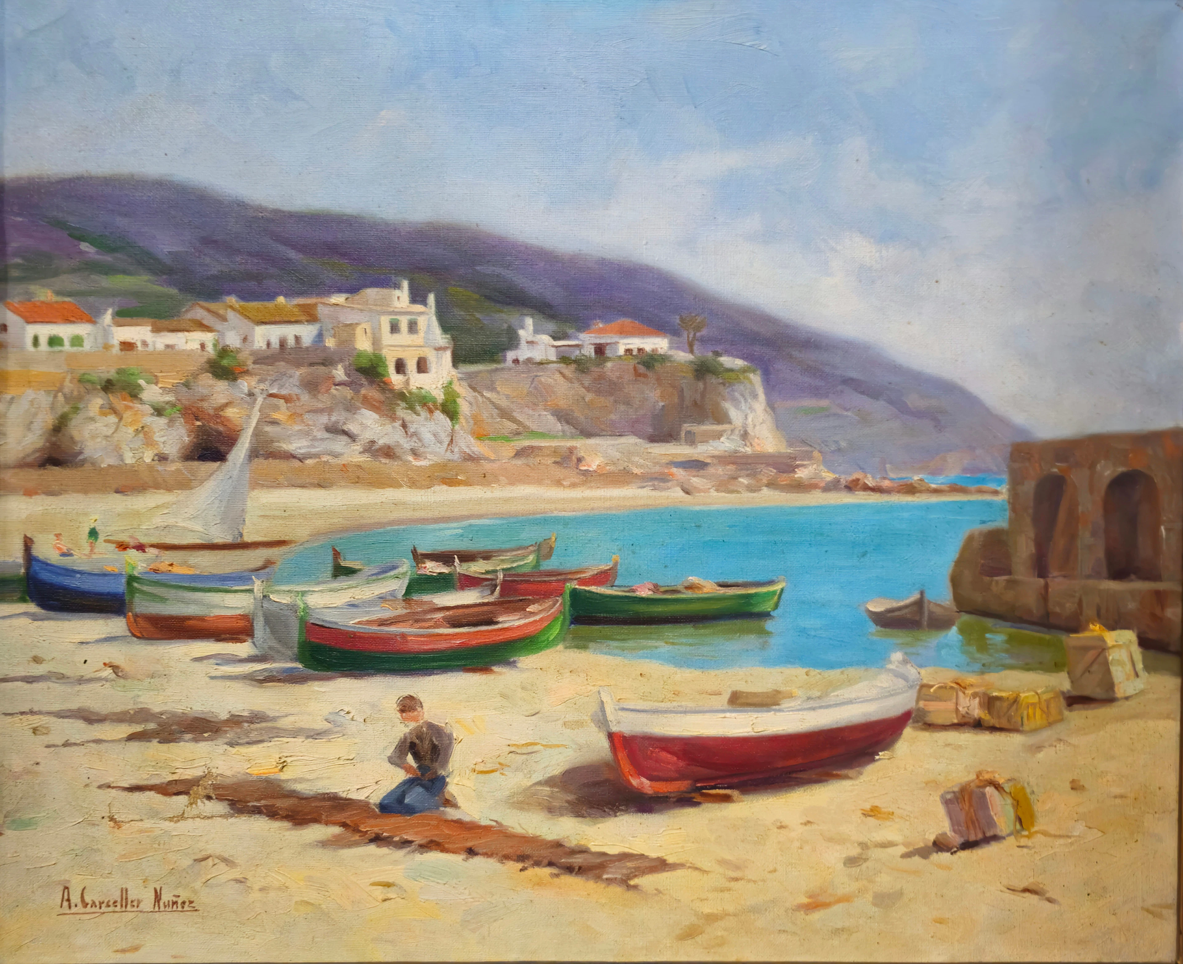ANDRÉS CARCELLER NÚÑEZ. Paisaje puerto de pesca.