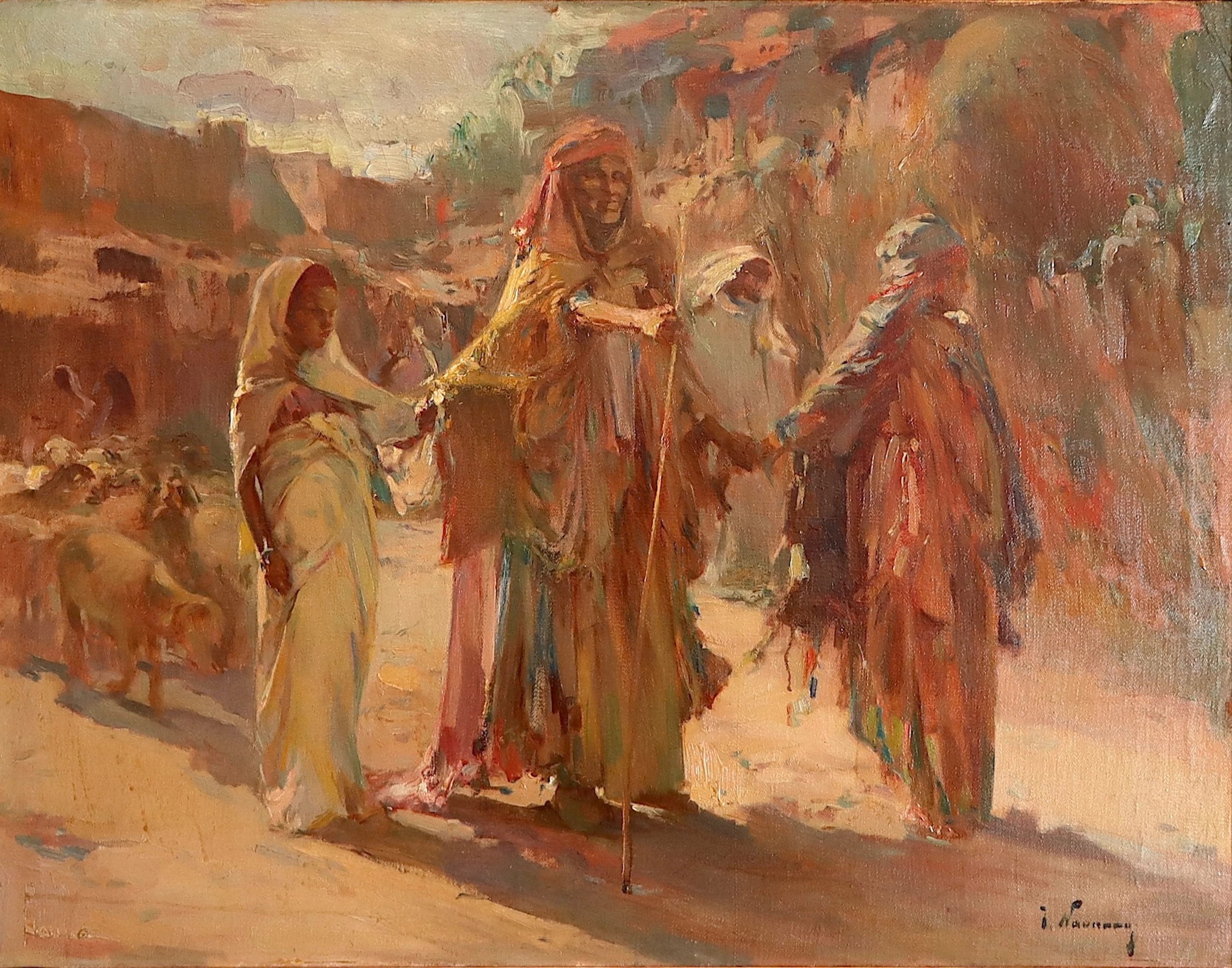 JOSÉ NAVARRO LLORENS (1867-1923). Escena norteafricana.