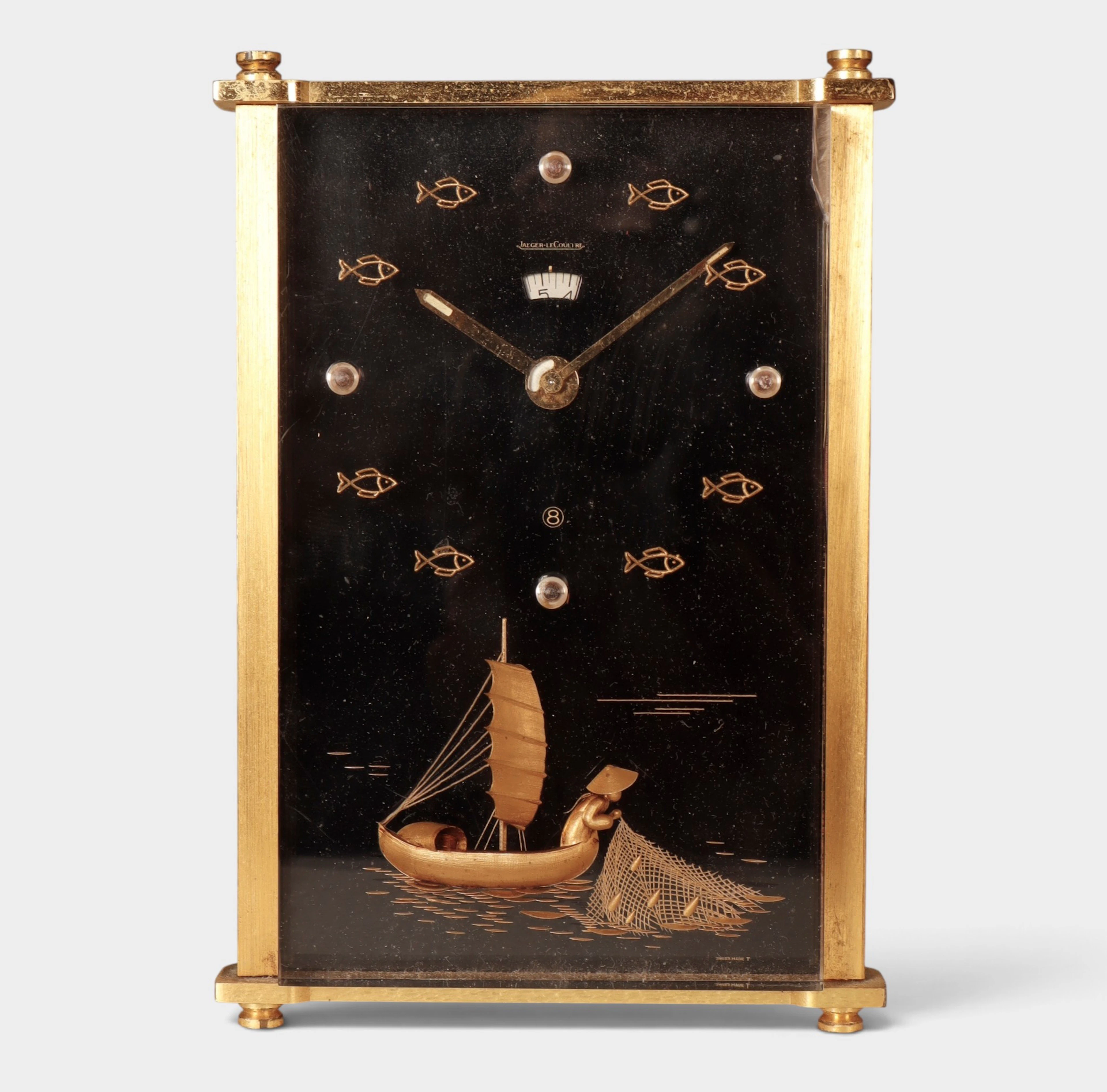 Jaeger-LeCoultre, reloj de sobremesa modelo “Marina”, hacia 1960–1970.