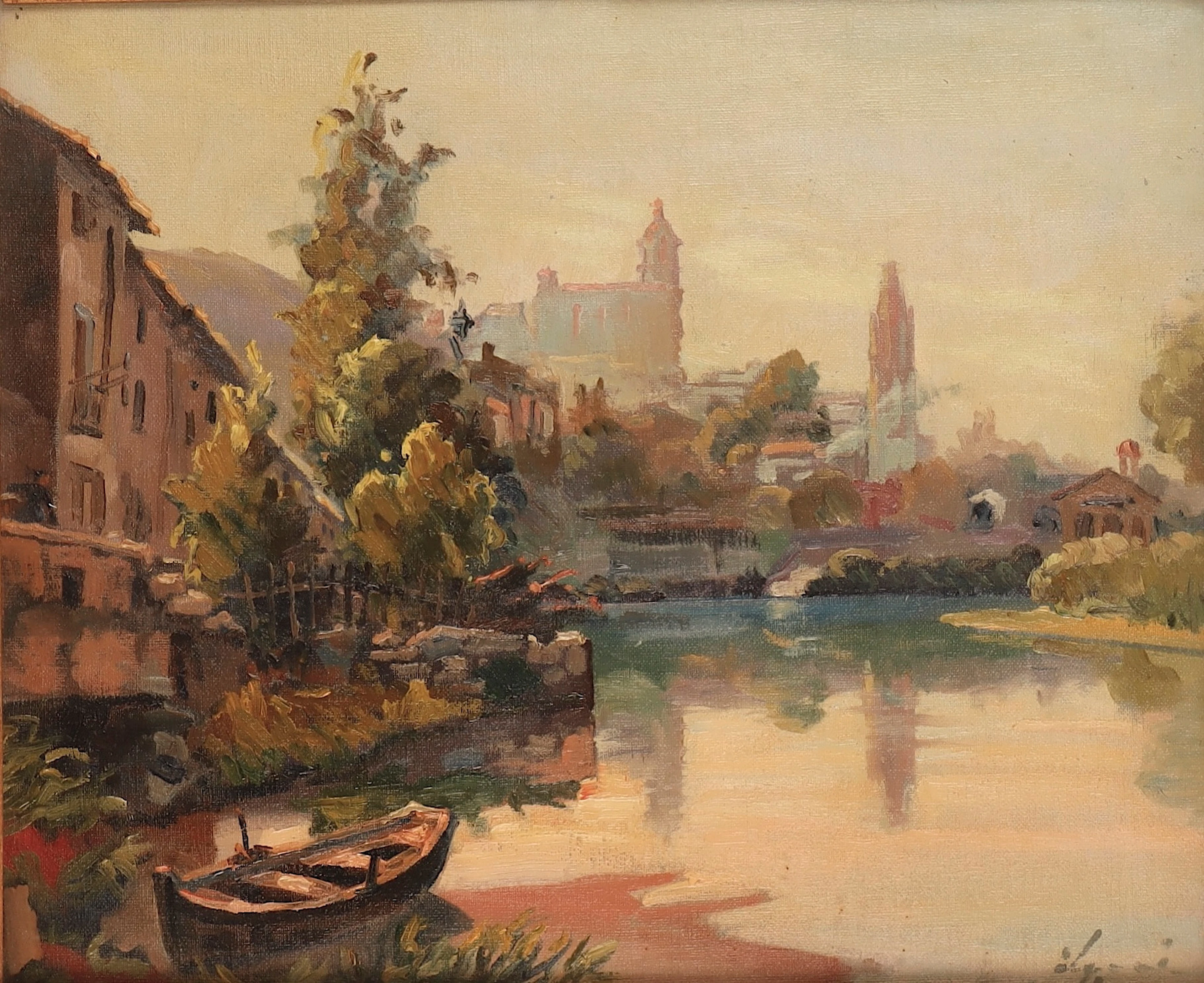 ESCUELA CATALANA DE MEDIADOS DEL SIGLO XX. Vista de Girona.