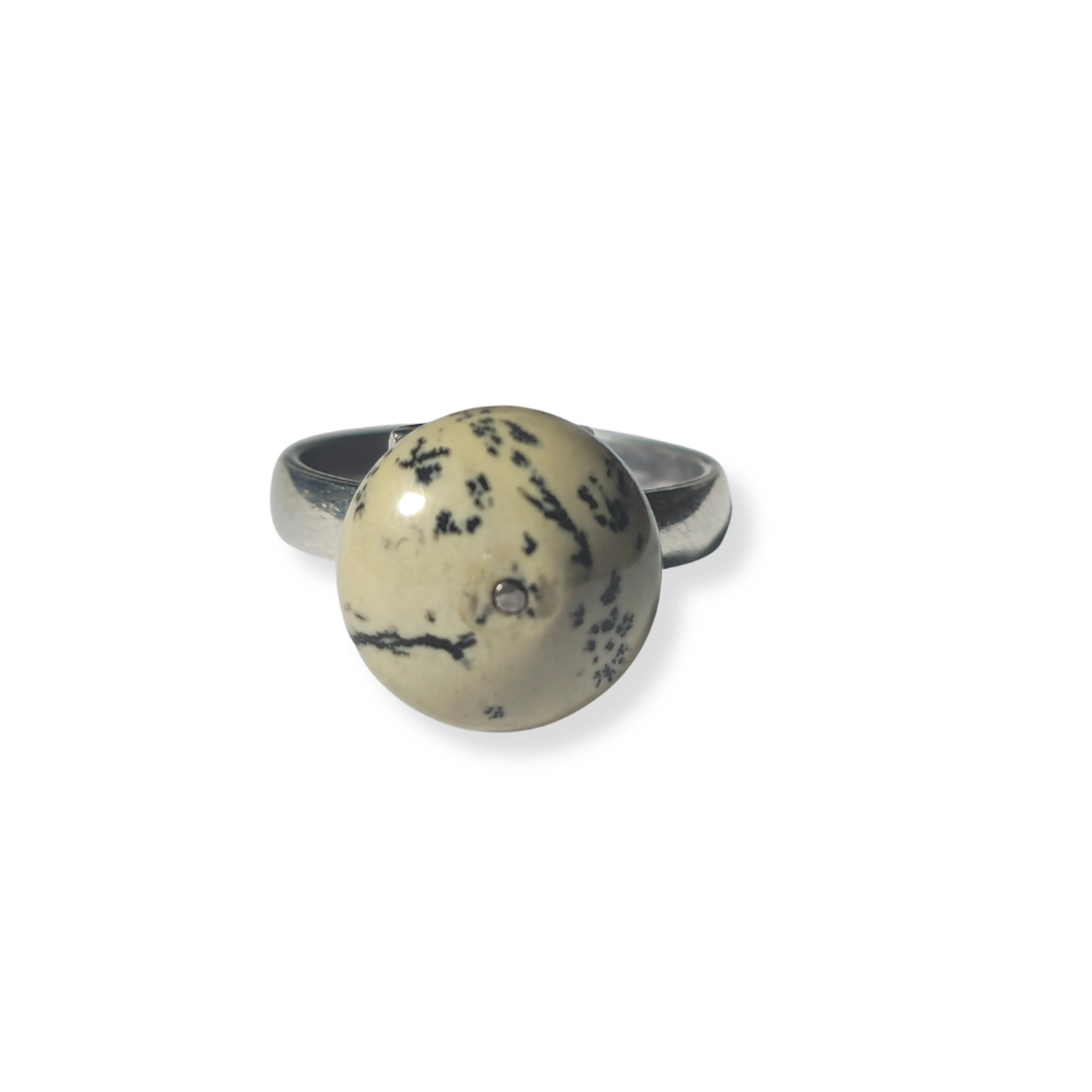 ANILLO EN PLATA Y PIEDRA DE JASPE.