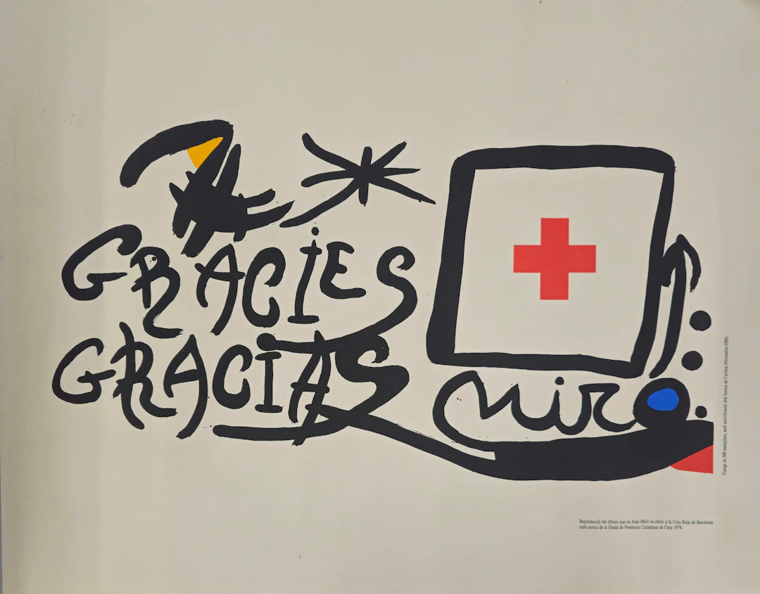 JOAN MIRÓ. CRUZ ROJA. 1974. EDICIÓN LIMITADA 500 UDS.