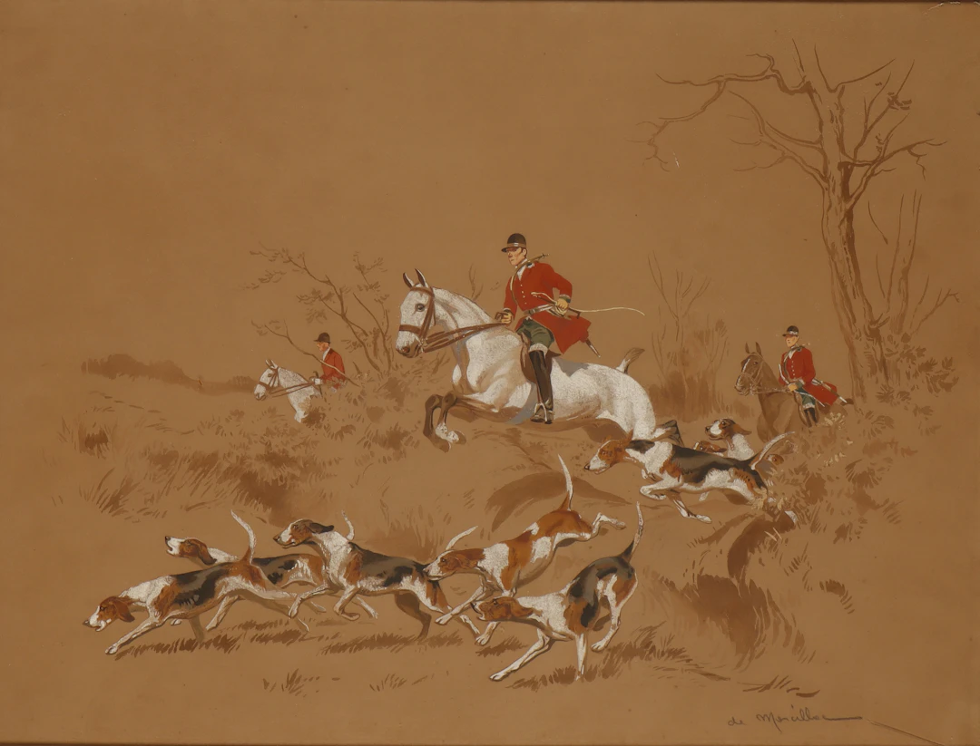 EUGÈNE LELIÈPVRE, "DE MARCILLAC". Escena de caza.