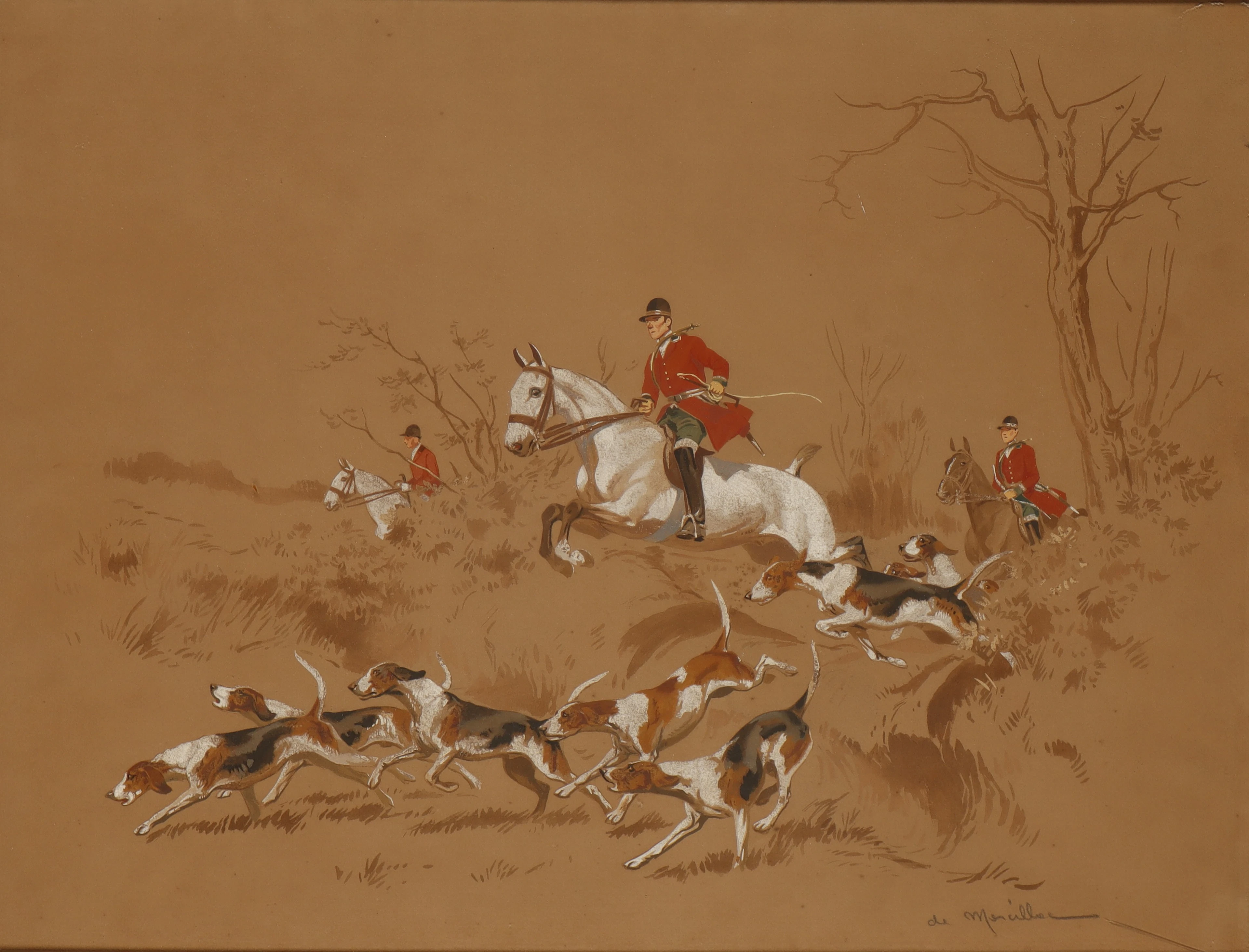 EUGÈNE LELIÈPVRE, "DE MARCILLAC". Escena de caza.