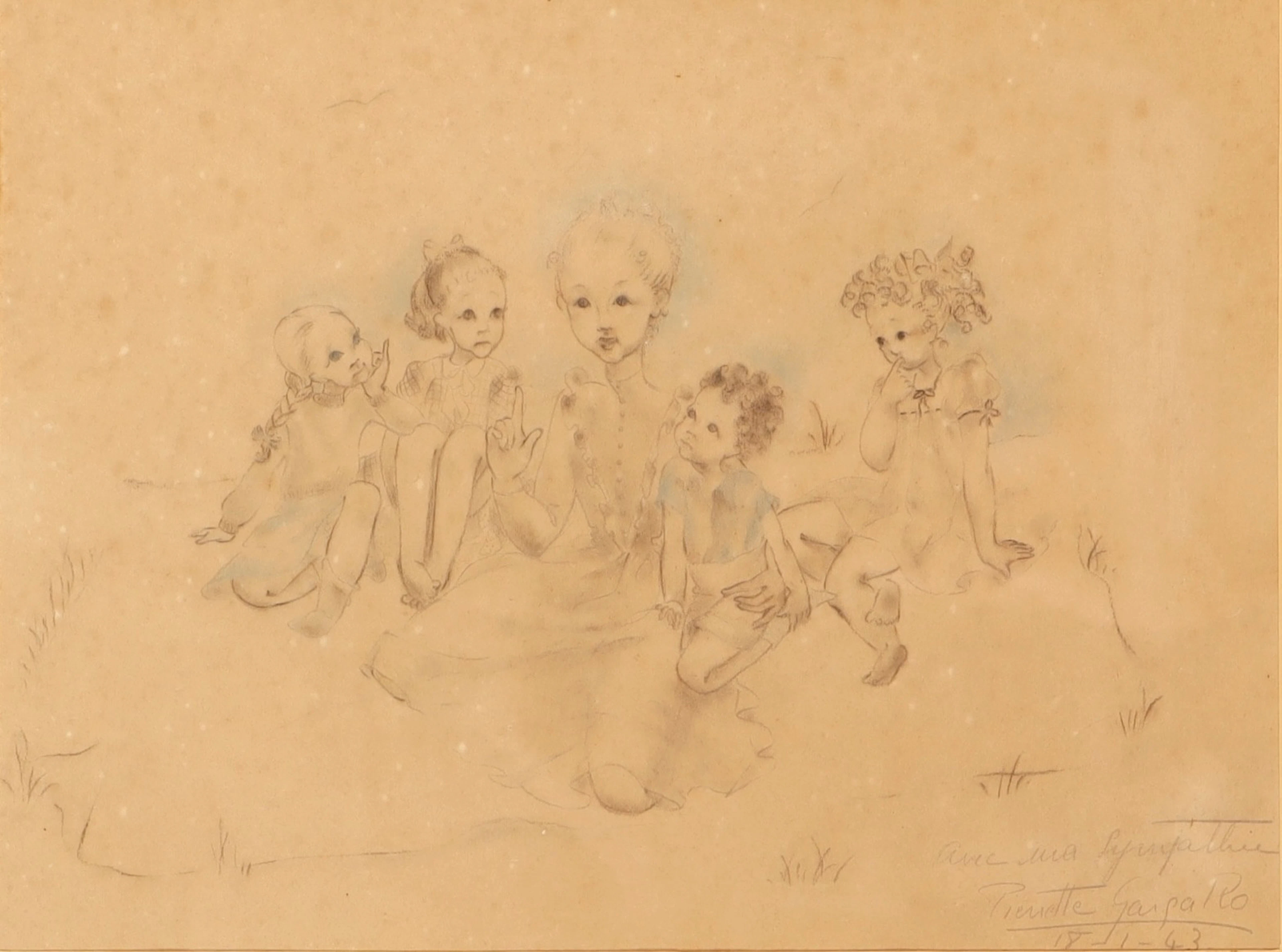 PIERRETTE GARGALLO (1922-2019). Grupo de niños.