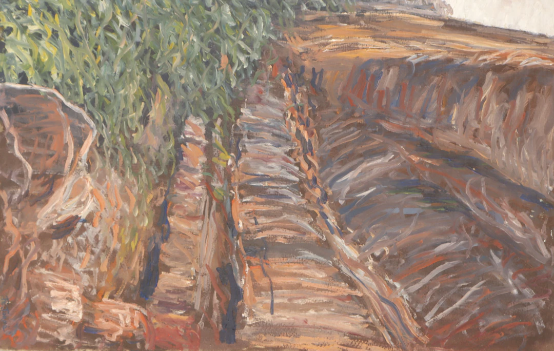 TRINIDAD TORNÉ. Vista de montaña, óleo sobre cartón, fechada al dorso, 1927.