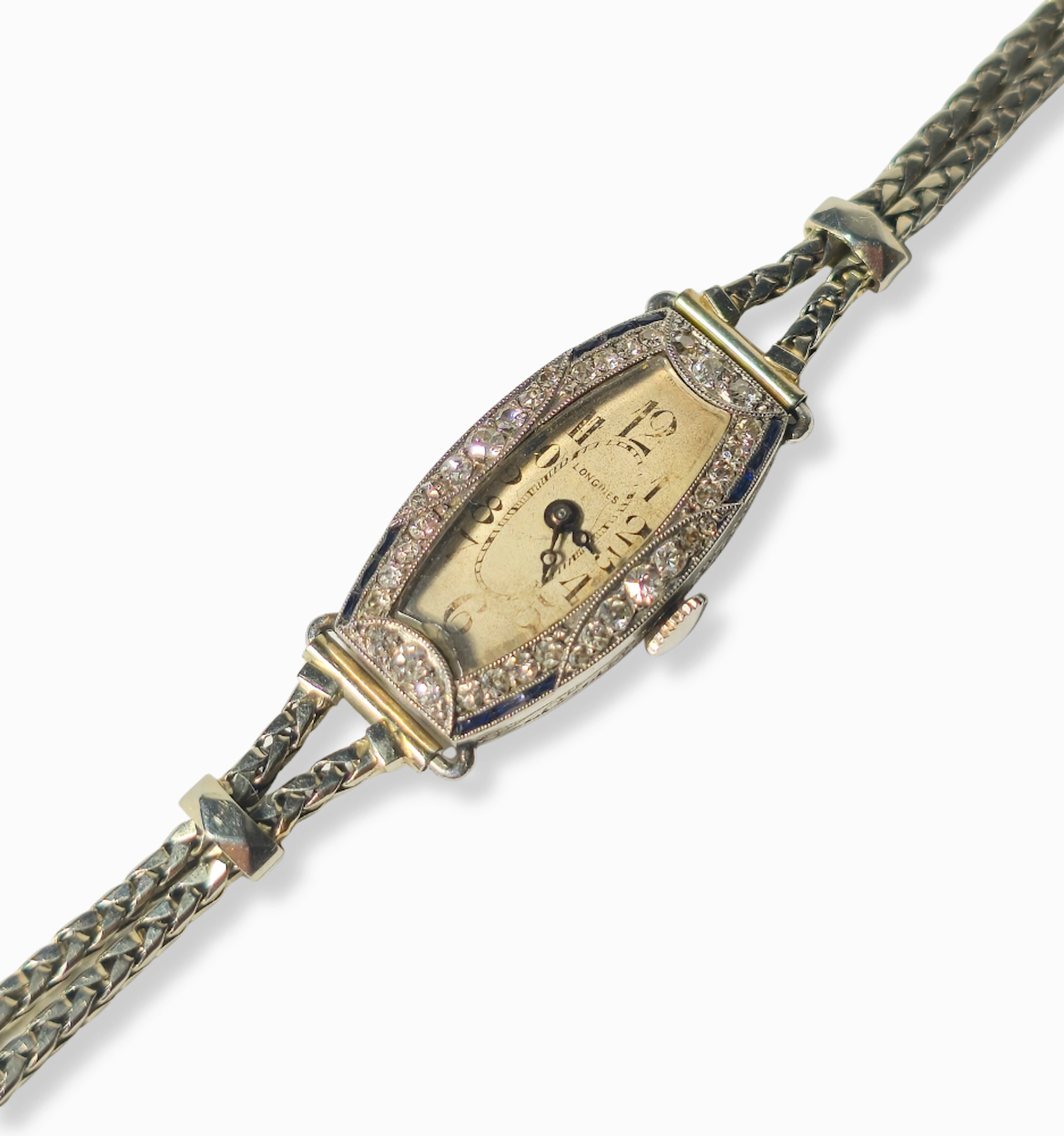 RELOJ PULSERA ART DÉCO EN ORO Y DIAMANTES.