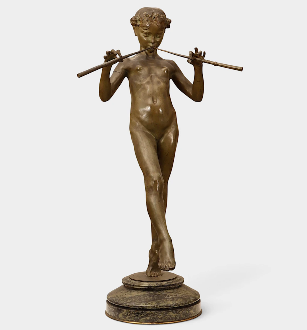 EUGÈNE PIRON (1875-1928). "Faunesse aux pipeaux".