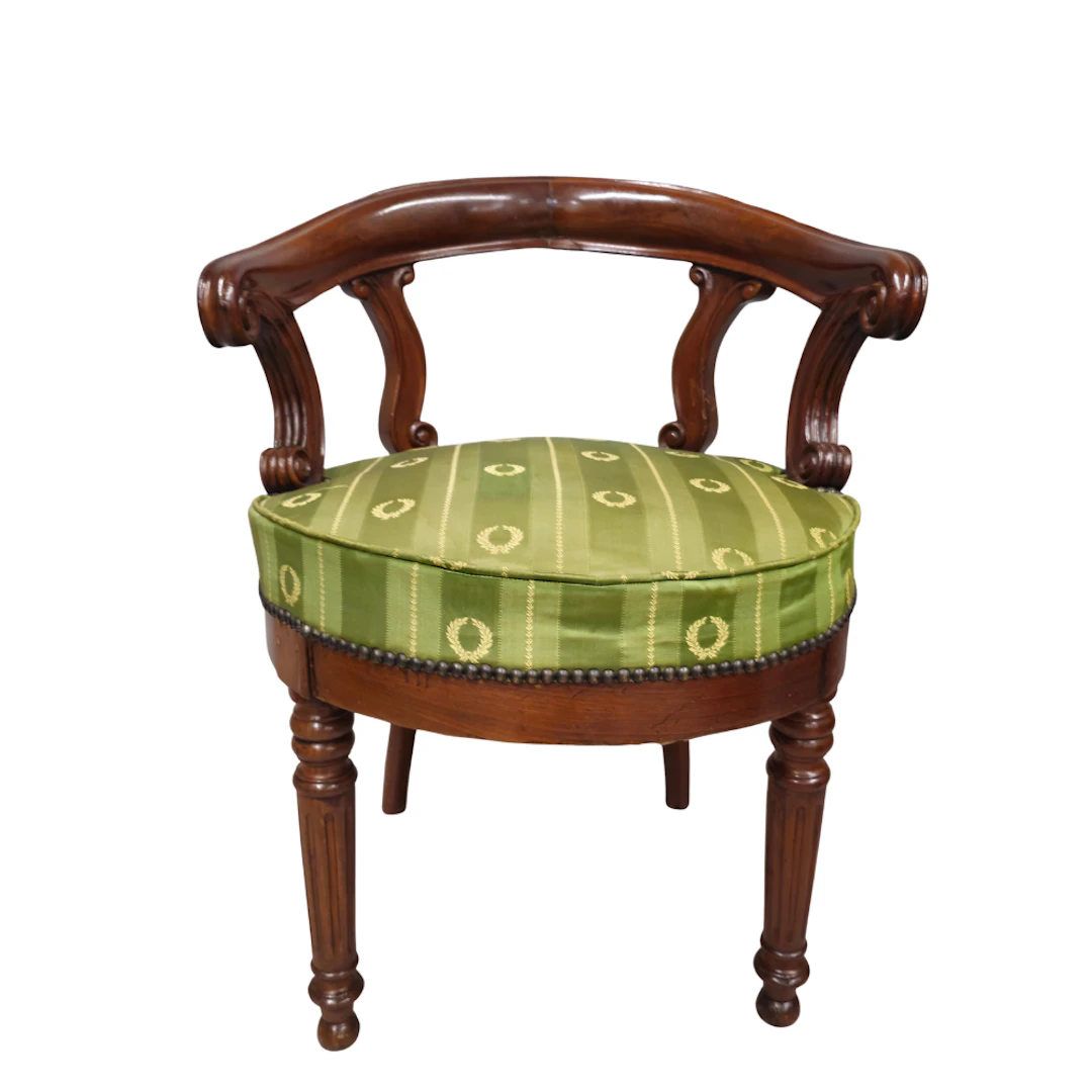 Sillón William IV en caoba, hacia 1835.
