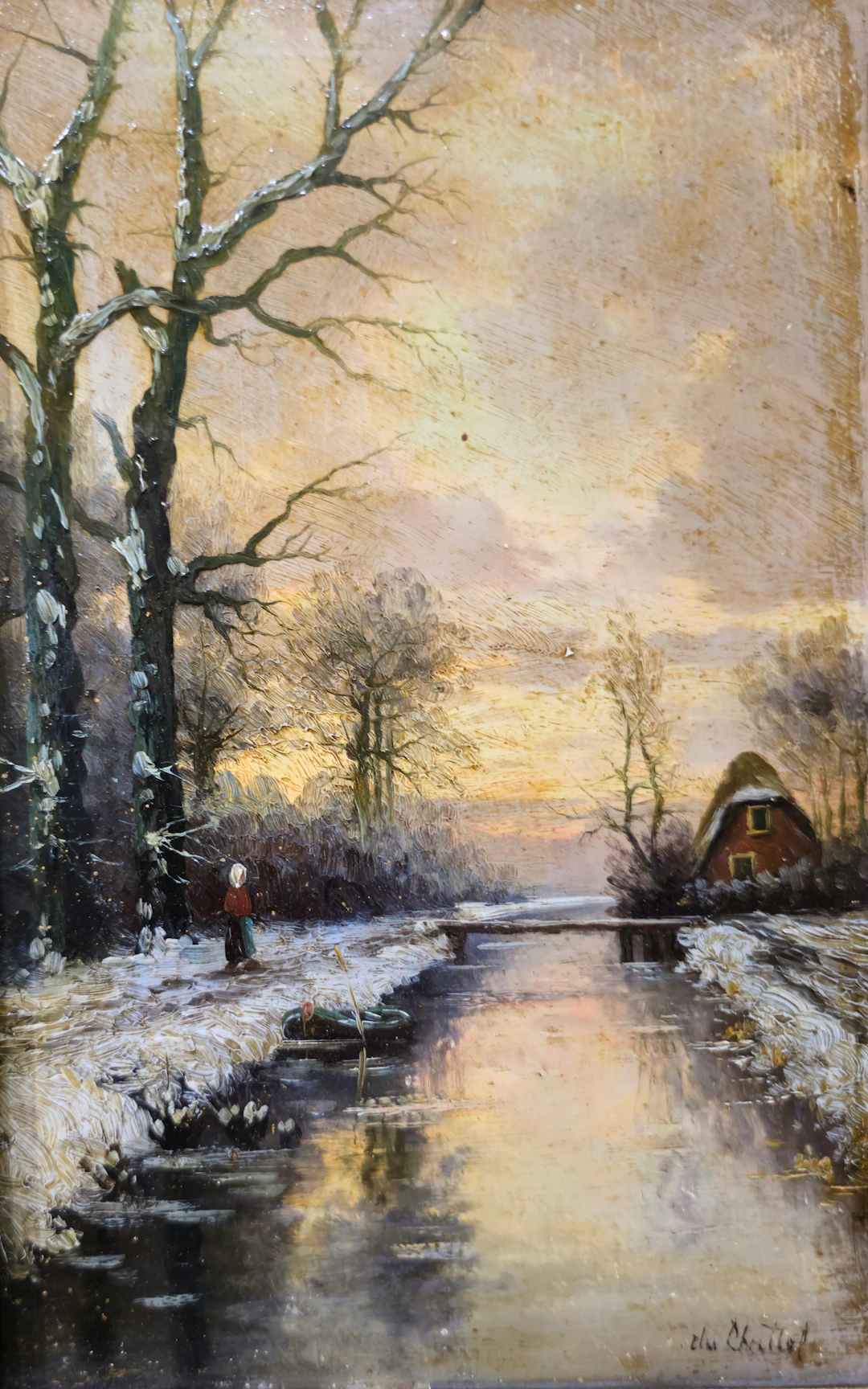 FREDERIK JACOBUS VAN ROSSUM DU CHATTEL (1856-1917). Vista rural, Holanda.
