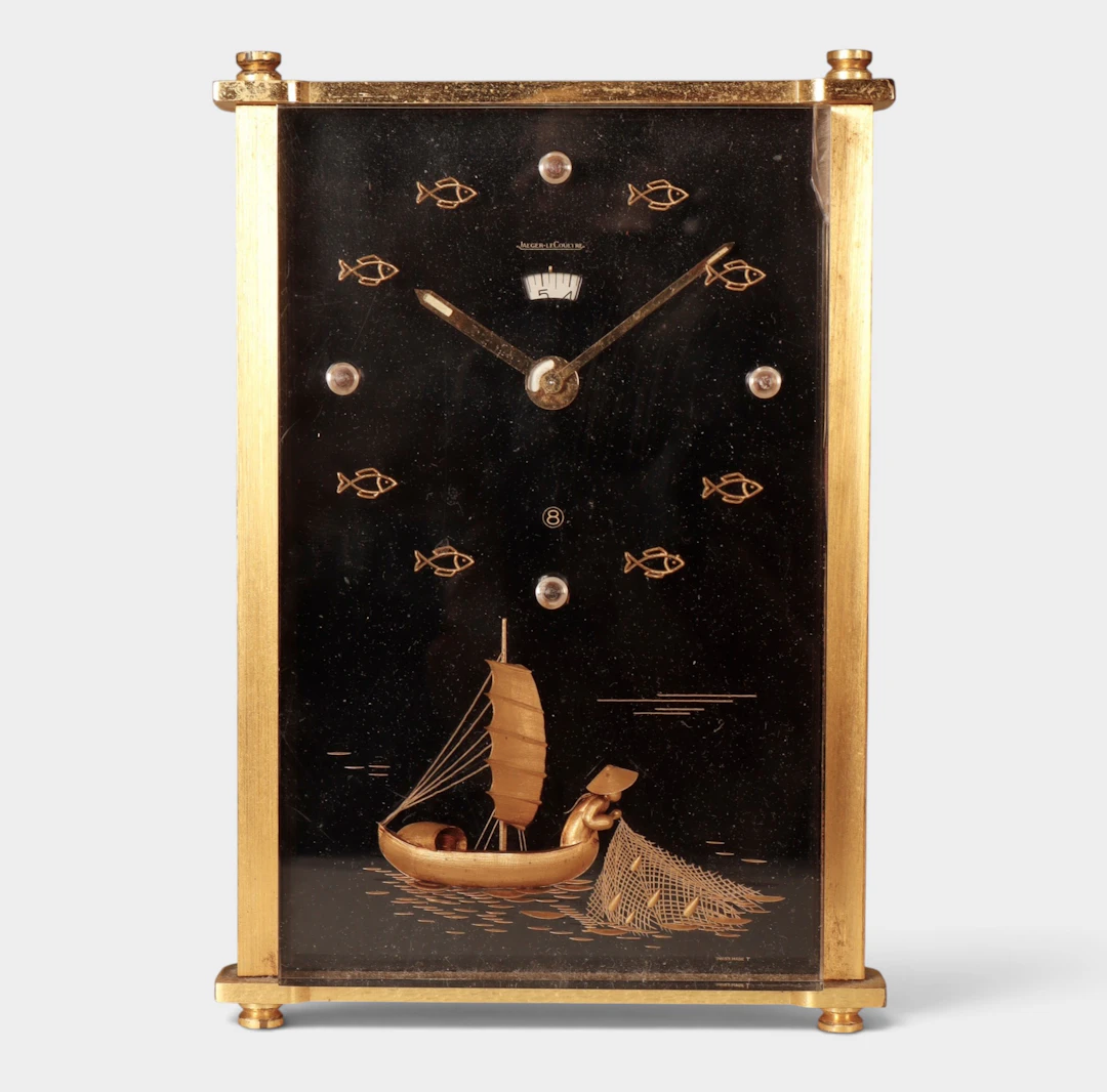 Jaeger-LeCoultre, reloj de sobremesa modelo “Marina”, hacia 1960–1970.