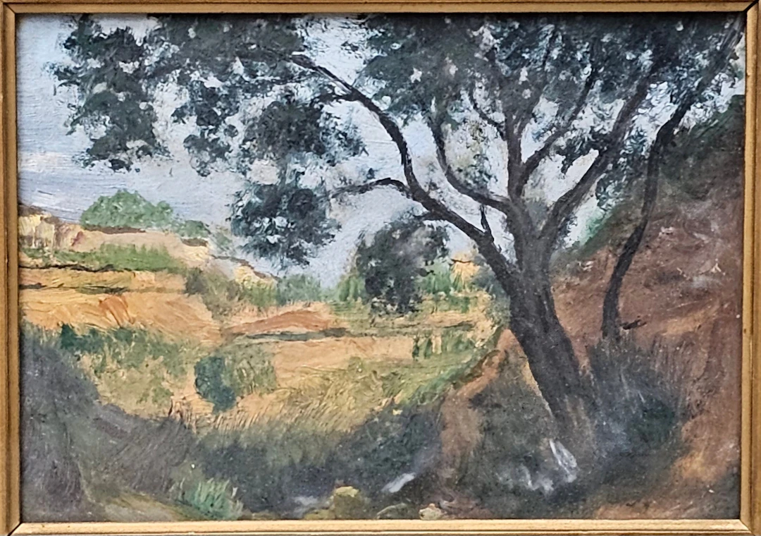 ANÓNIMO. ESCUELA ESPAÑOLA. PAISAJE. ÓLEO SOBRE CARTÓN.