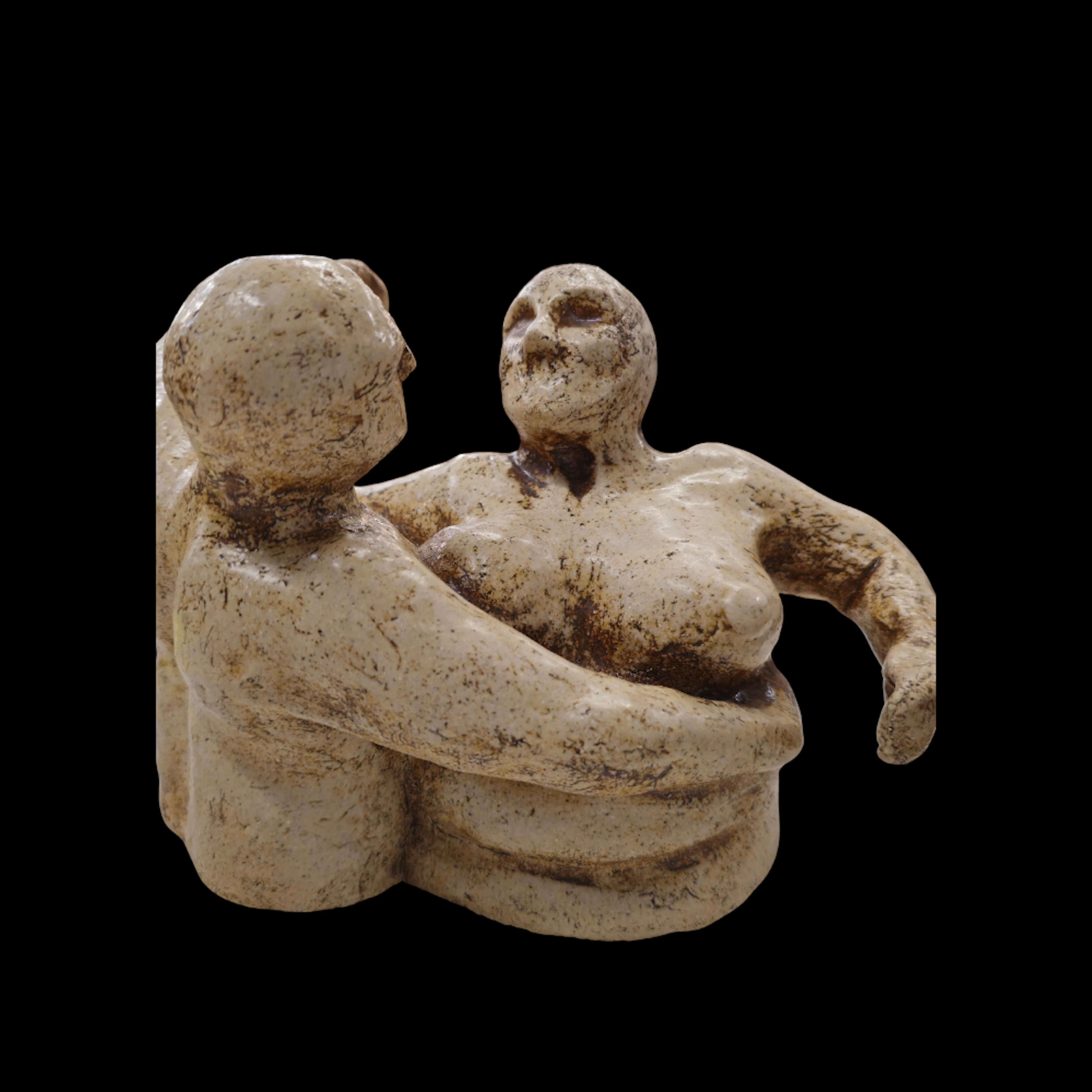HENRY MOORE. RÉPLICA. EL ABRAZO. GRES PORCELANICO.
