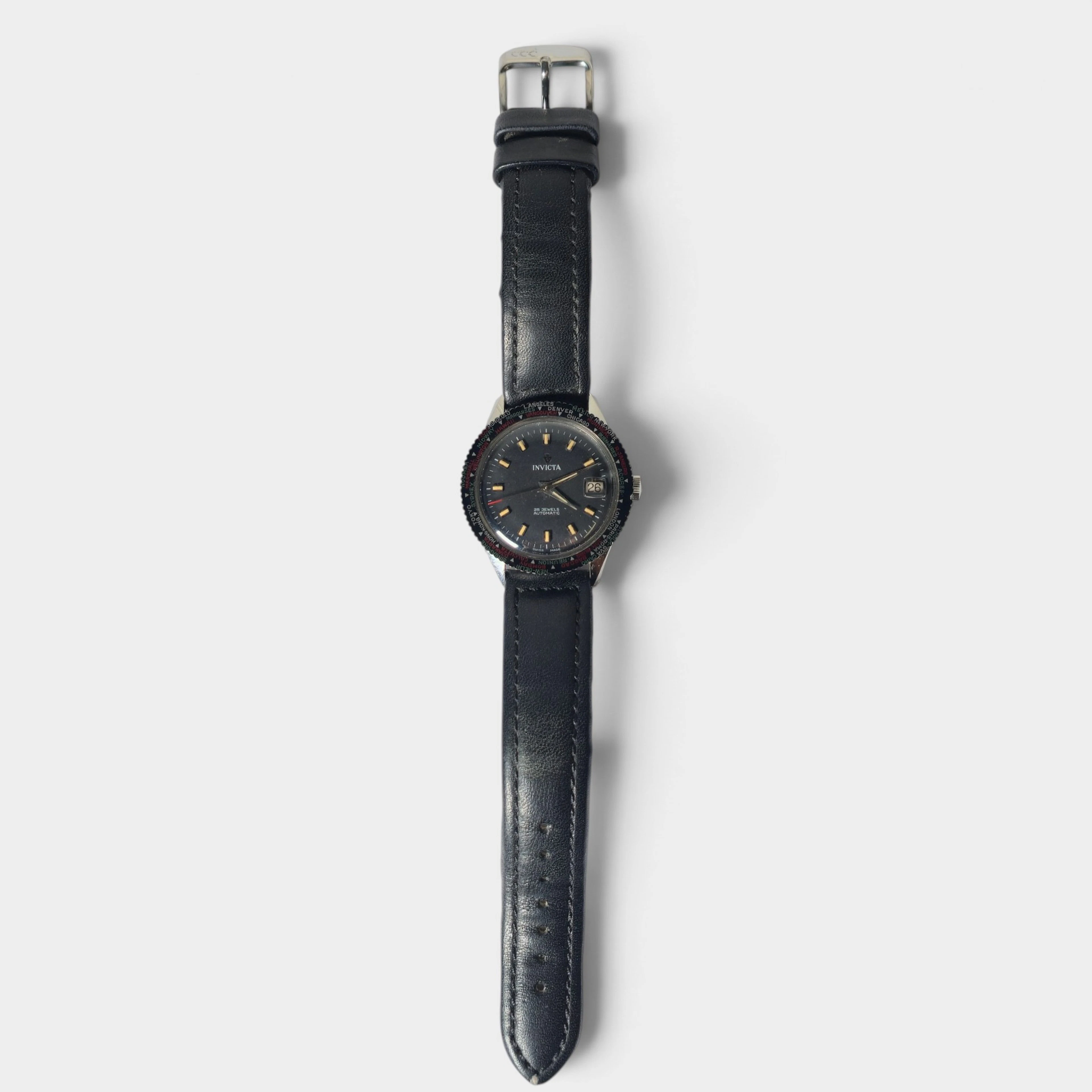 INVICTA. Reloj de pulsera «World Time», años 60–70.