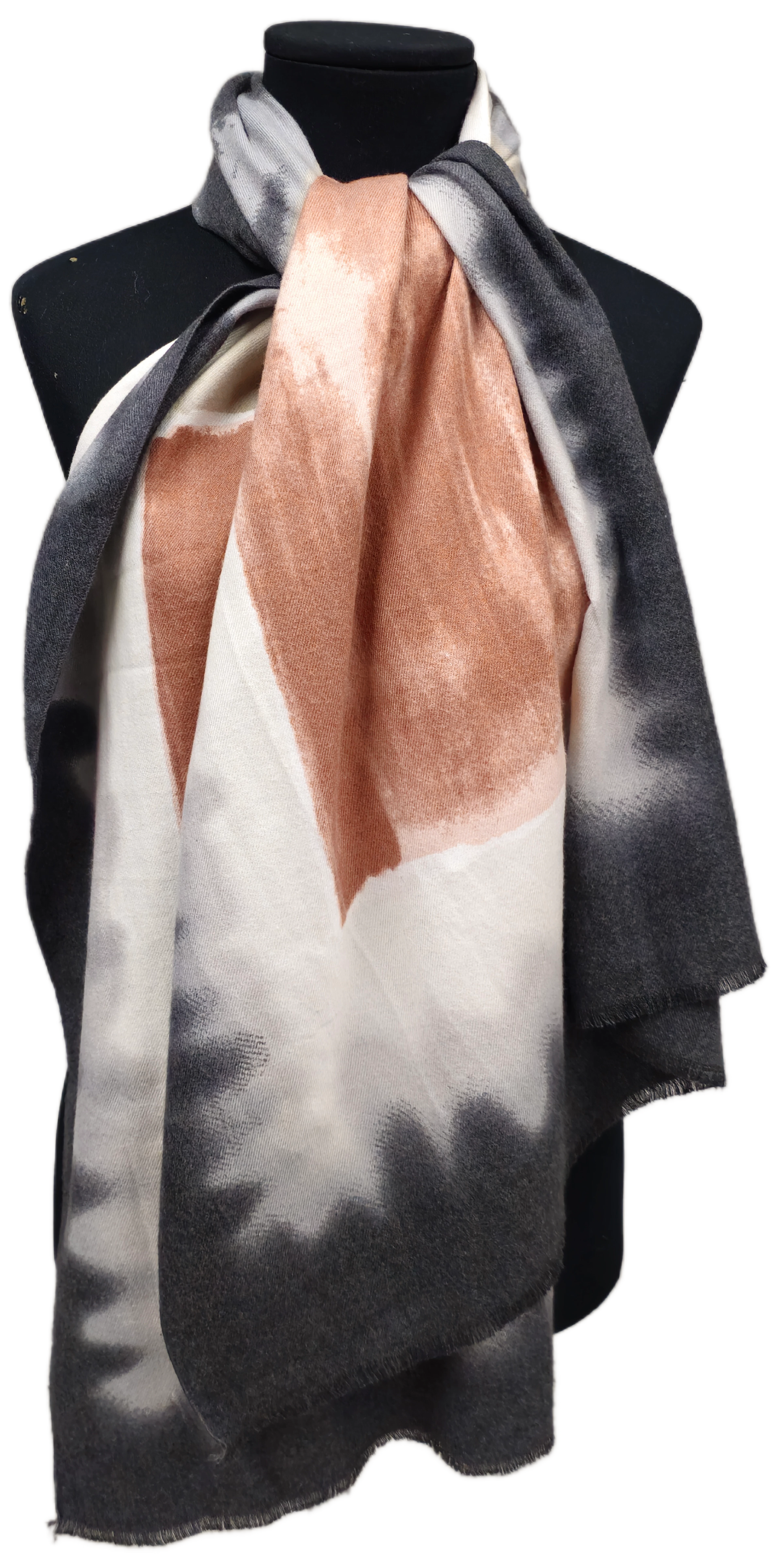 PASHMINA EN CASHMERE ESTAMPADO AL BATIK.