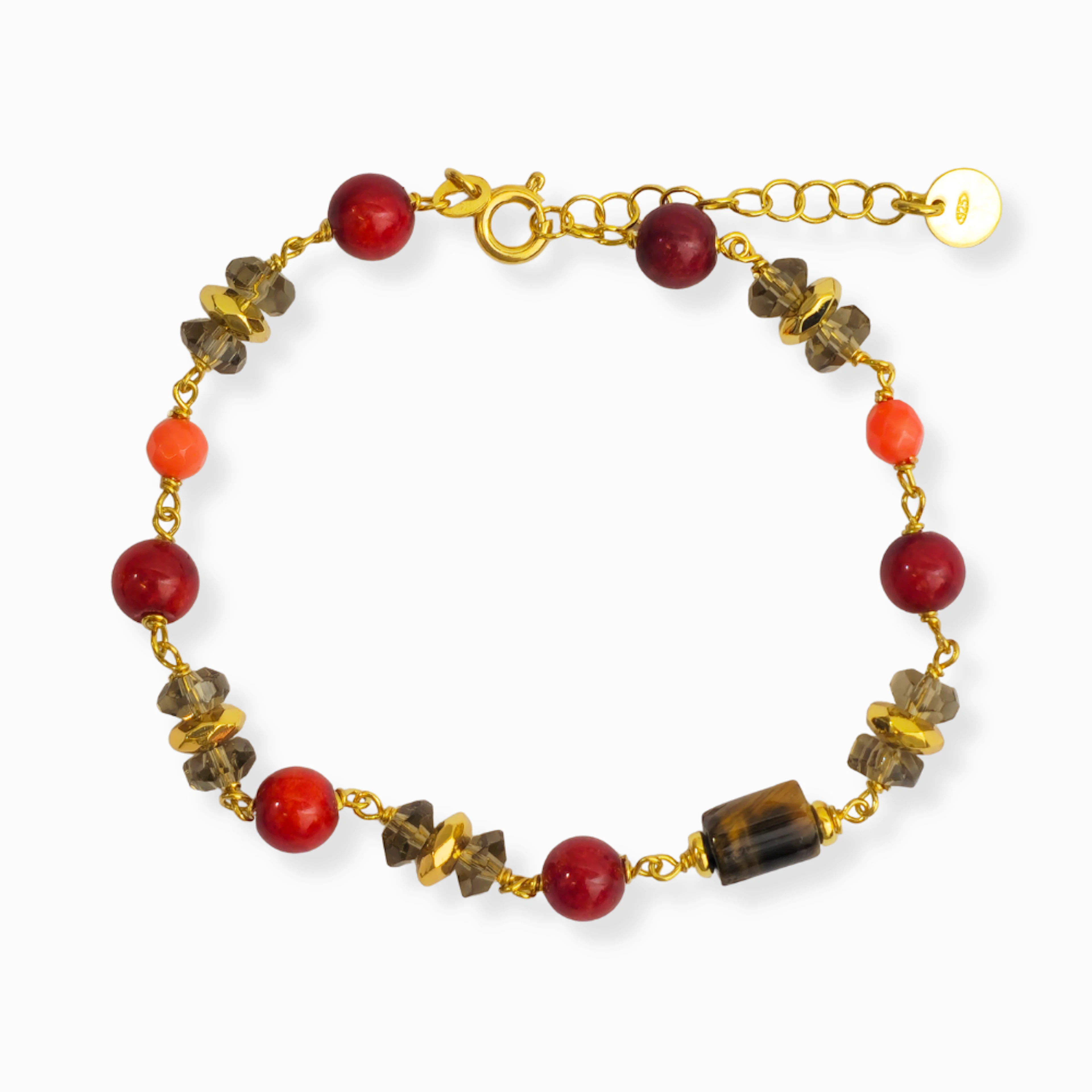 Pulsera en plata y pedrería.