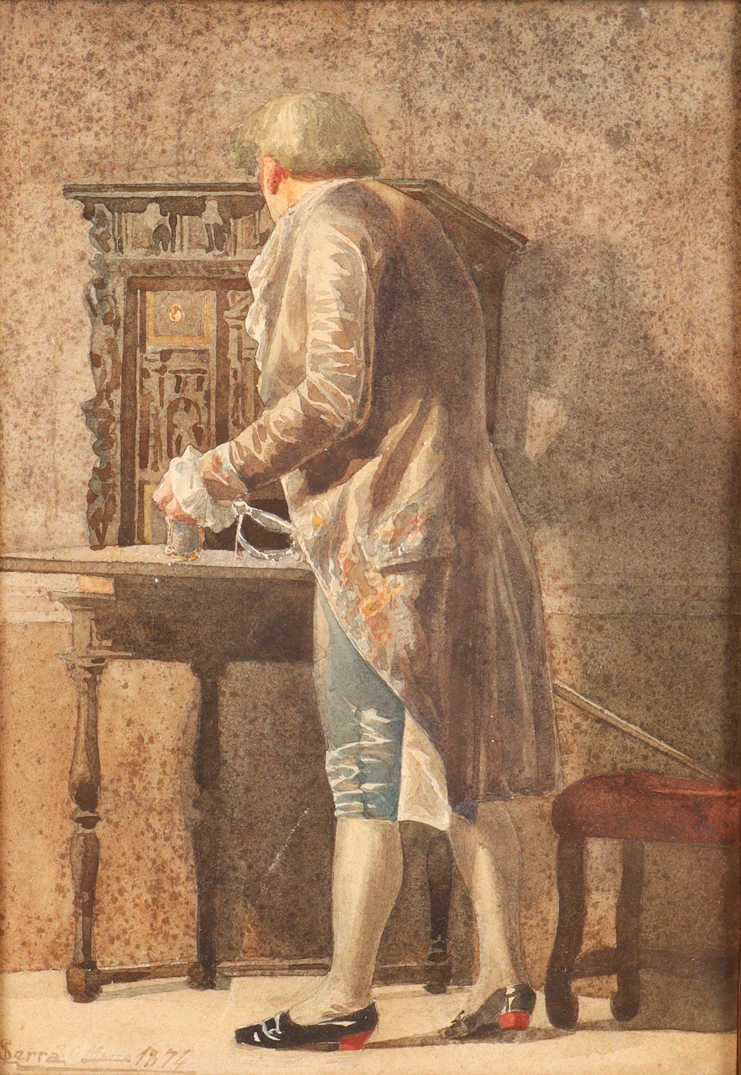 JOSEP SERRA PORSON (1824-1910). Interior con casacón.