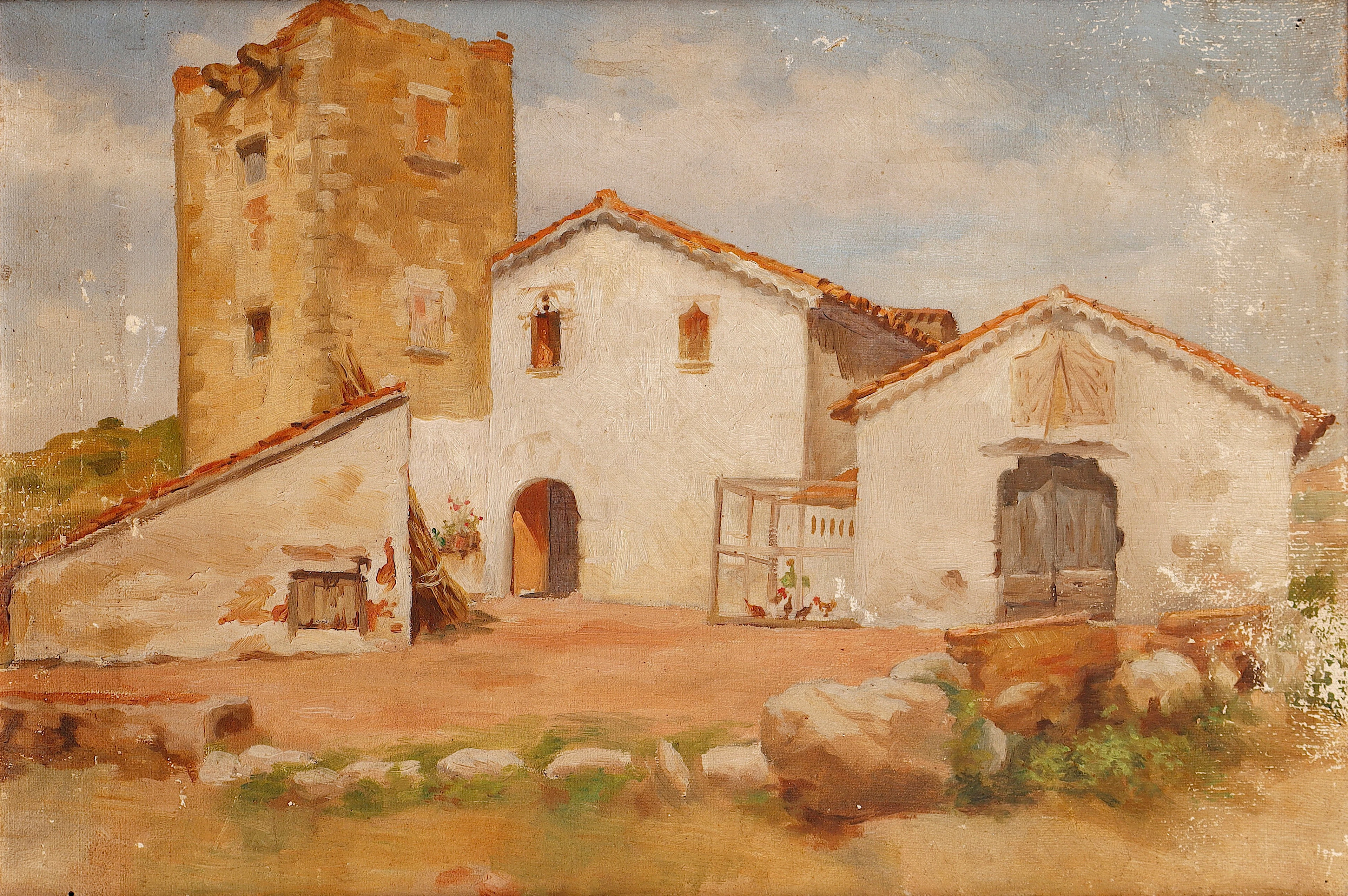 JOANA SOLER (1869-1915). Vista de una masía.
