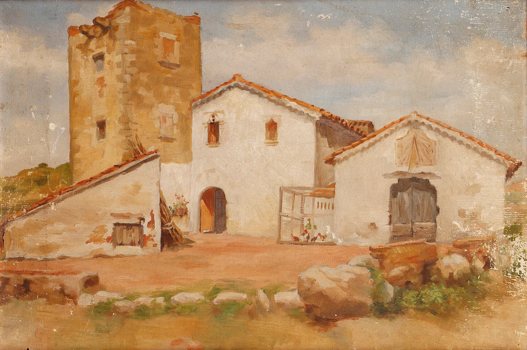 JOANA SOLER (1869-1915). Vista de una masía.