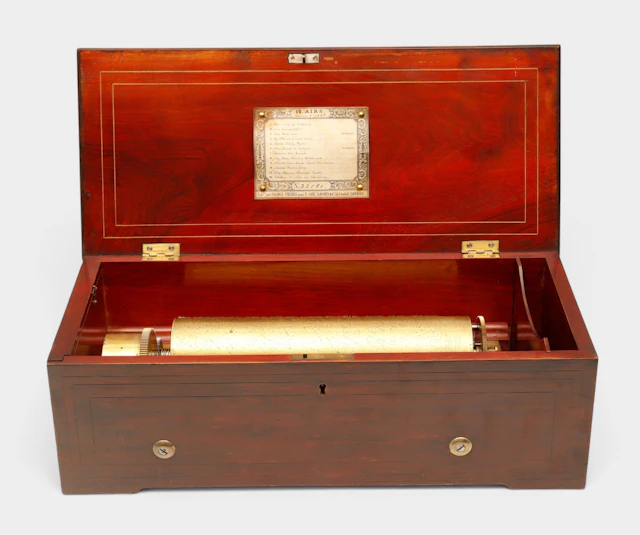 Caja de música suiza de doce canciones de Nicole Frères, hacia 1848-1852.