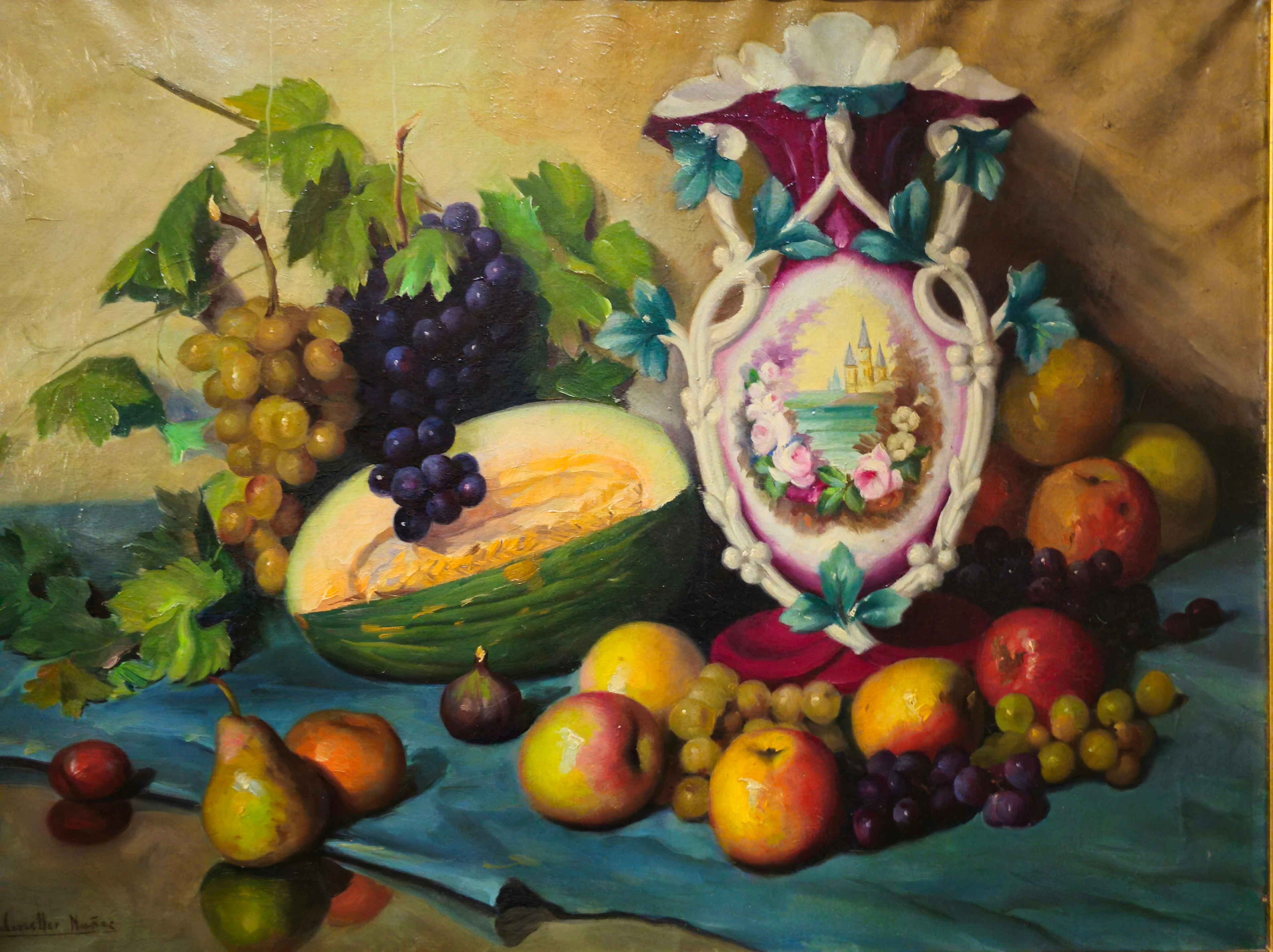 ANDRÉS CARCELLER NUÑEZ. Bodegón con jarrón.