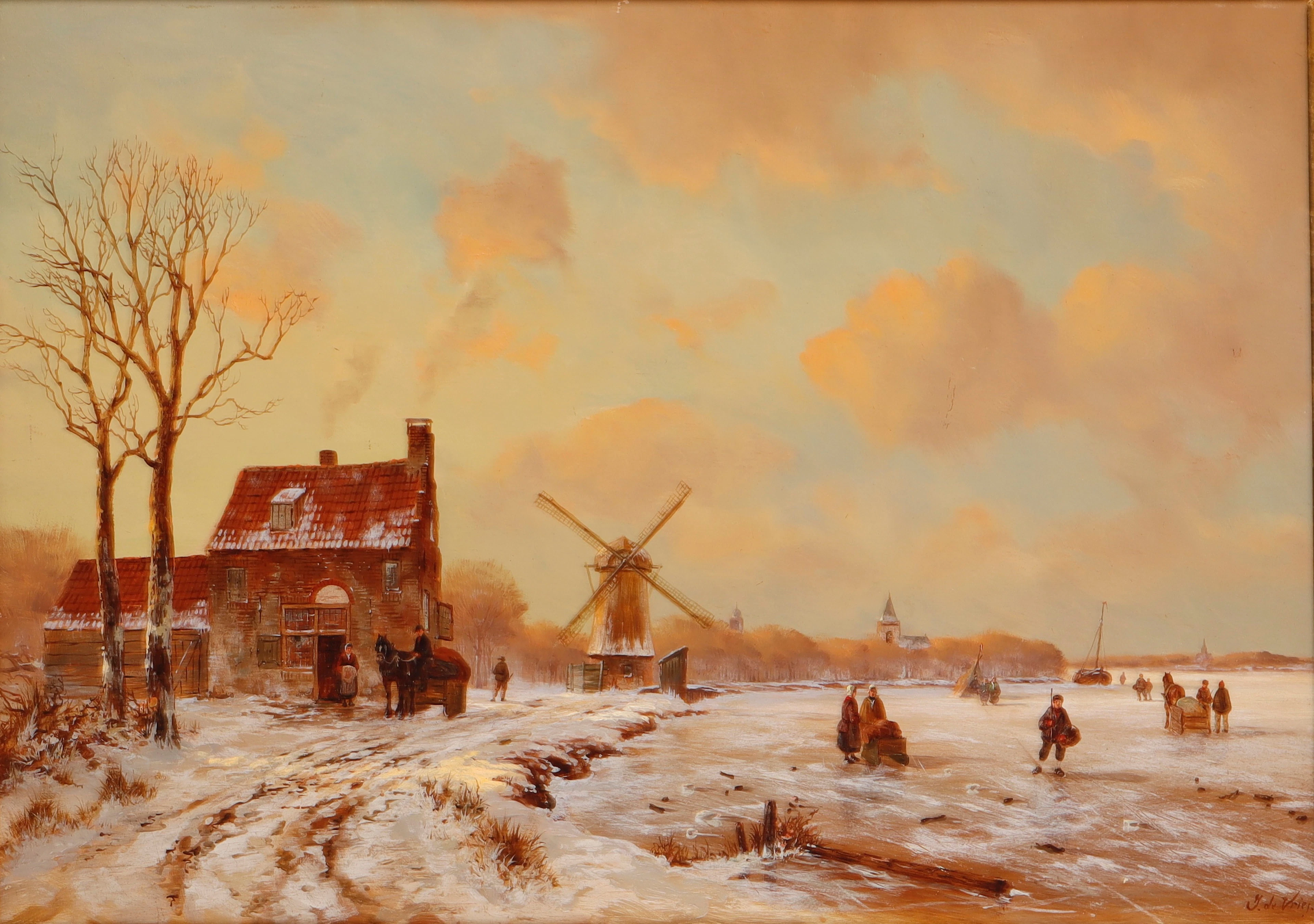 J. DE VRIES (ACTIVO EN EL SIGLO XX). Paisaje nevado.