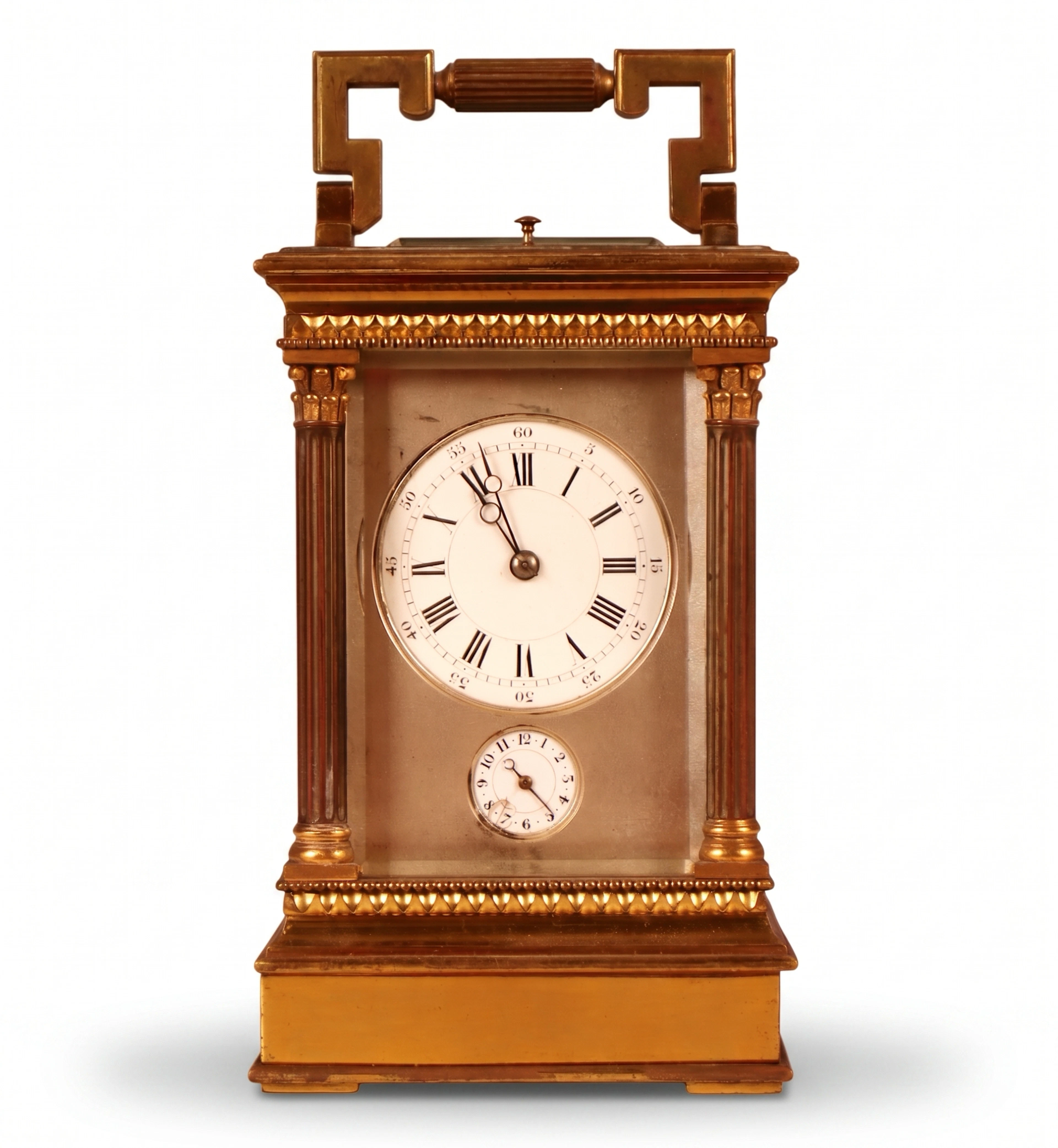 Reloj de carruaje (carriage clock) francés con alarma, Francia, h. 1885–1900.