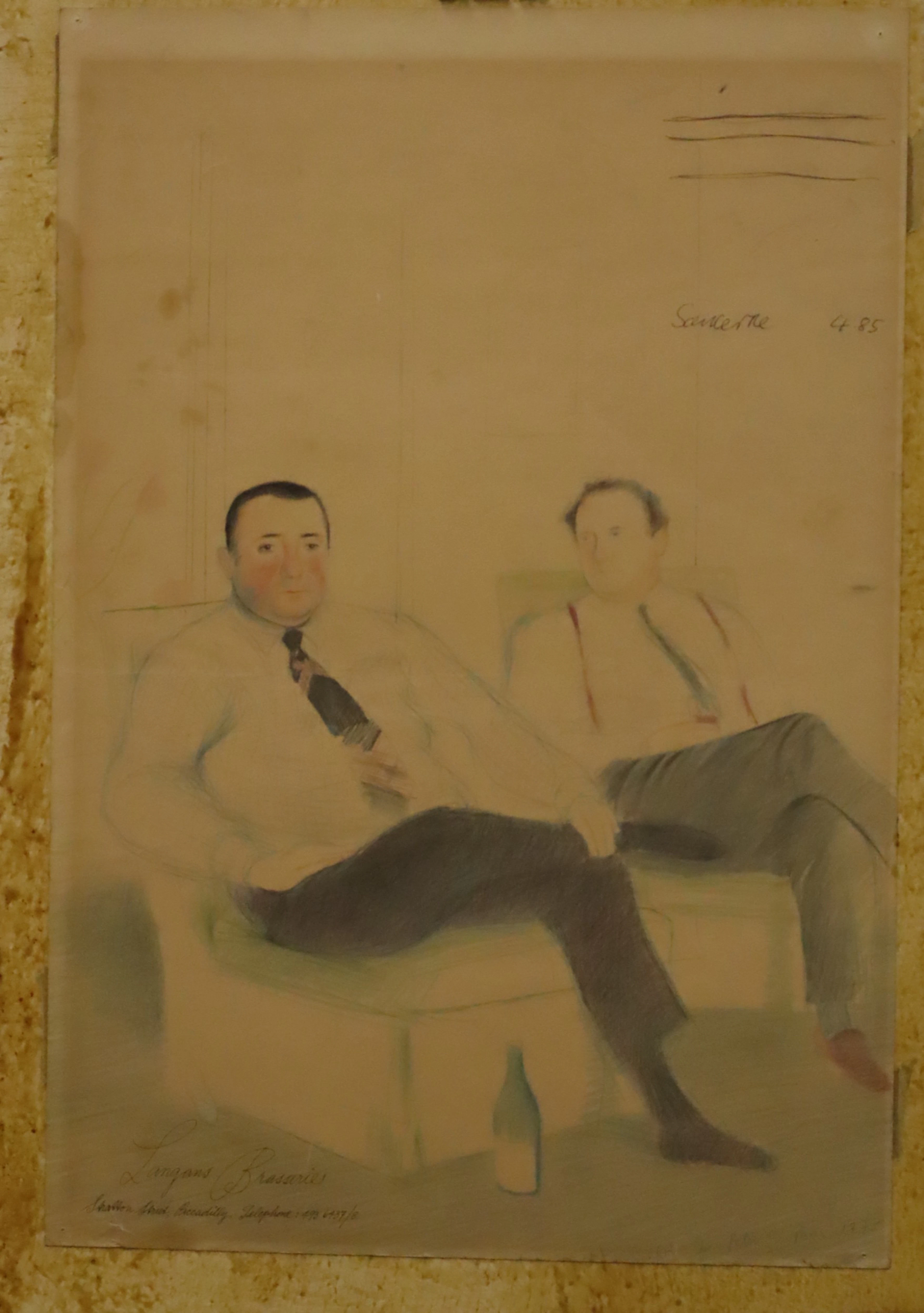 DAVID HOCKNEY (1937–2026). “The restaurateur” o "Langan's Brasserie Menu".