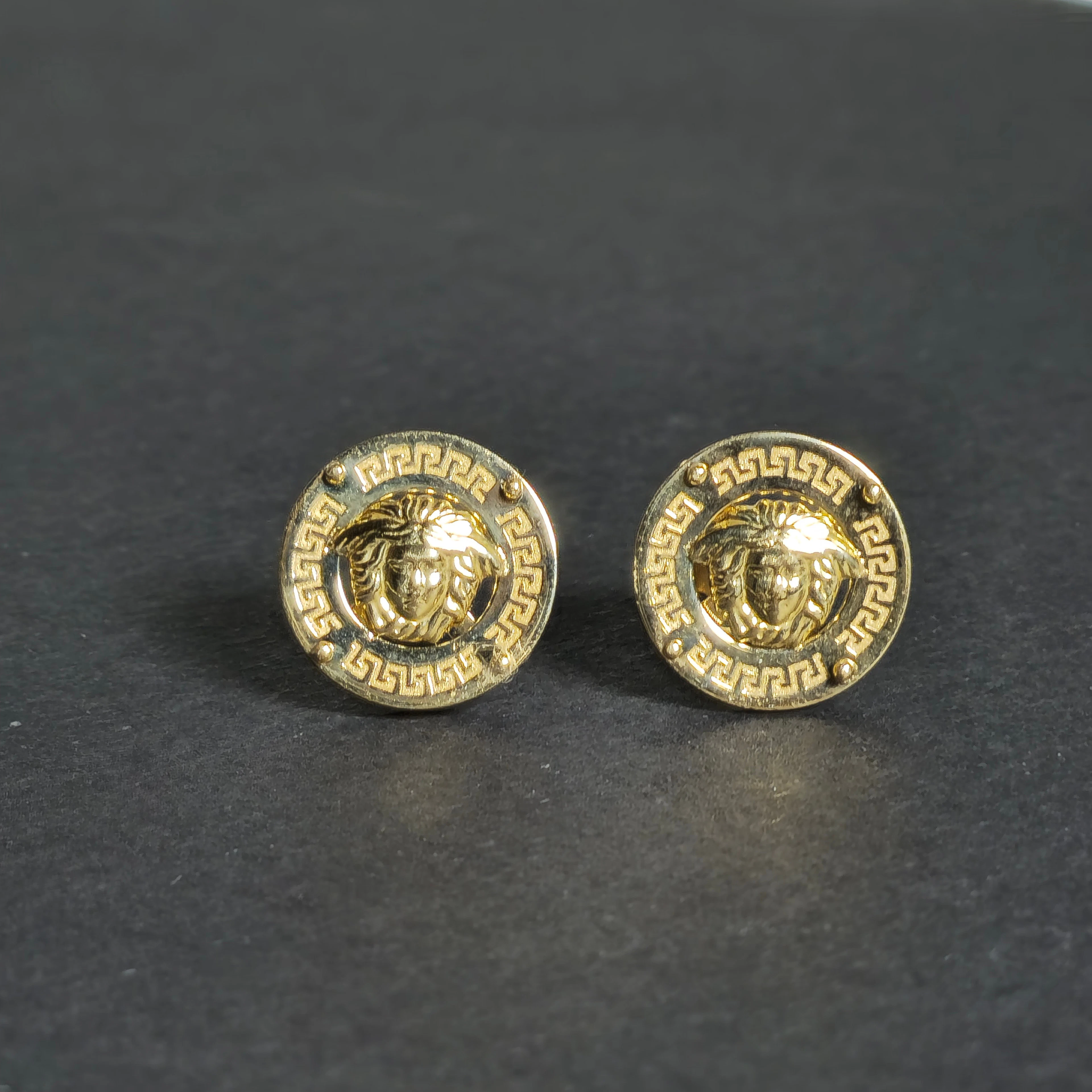 PENDIENTES EN ORO 18 QUILATES ESTILO VERSACE.