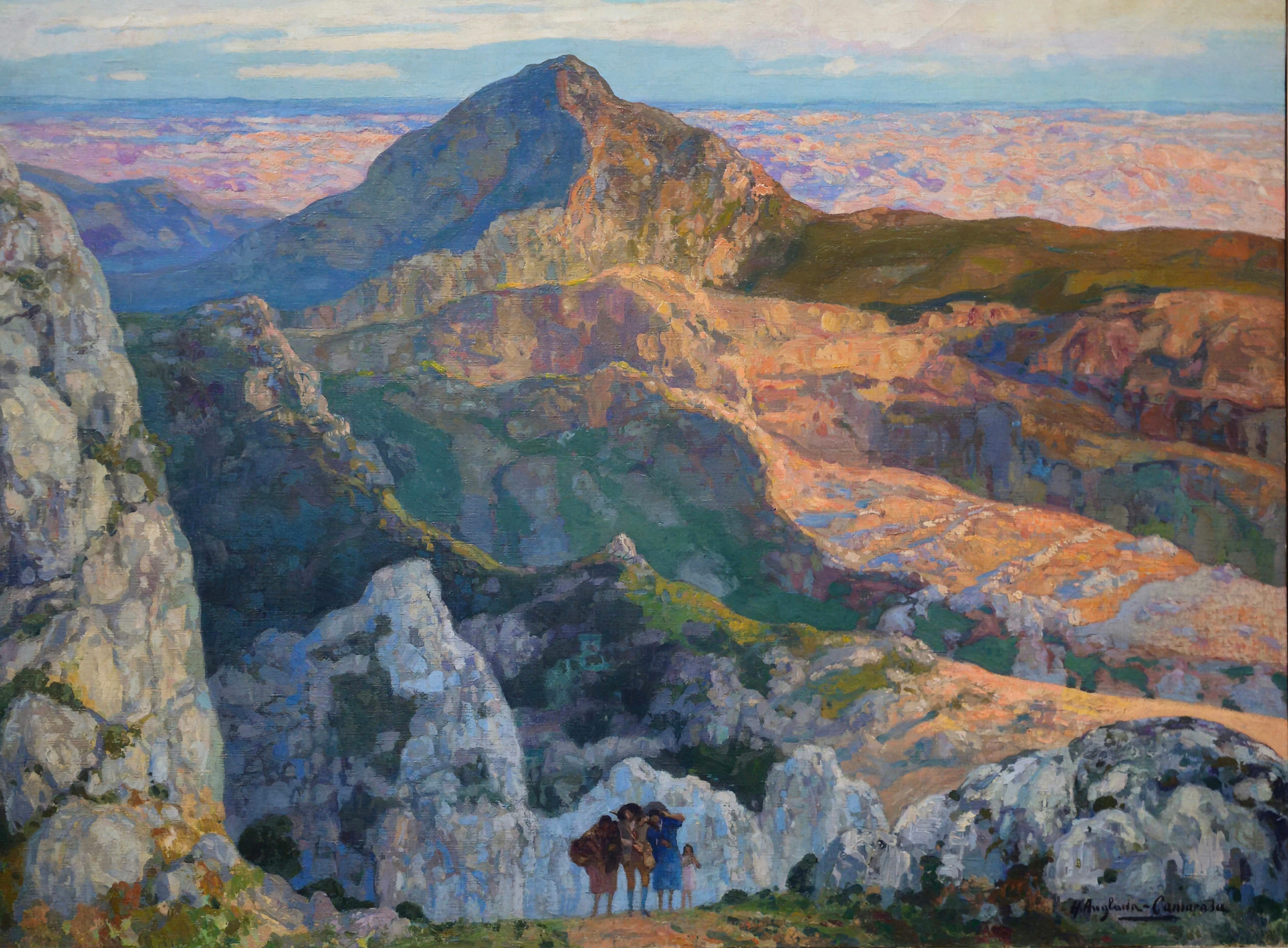 HERMEN ANGLADA CAMARASA (1871-1959). Vista de Montserrat.