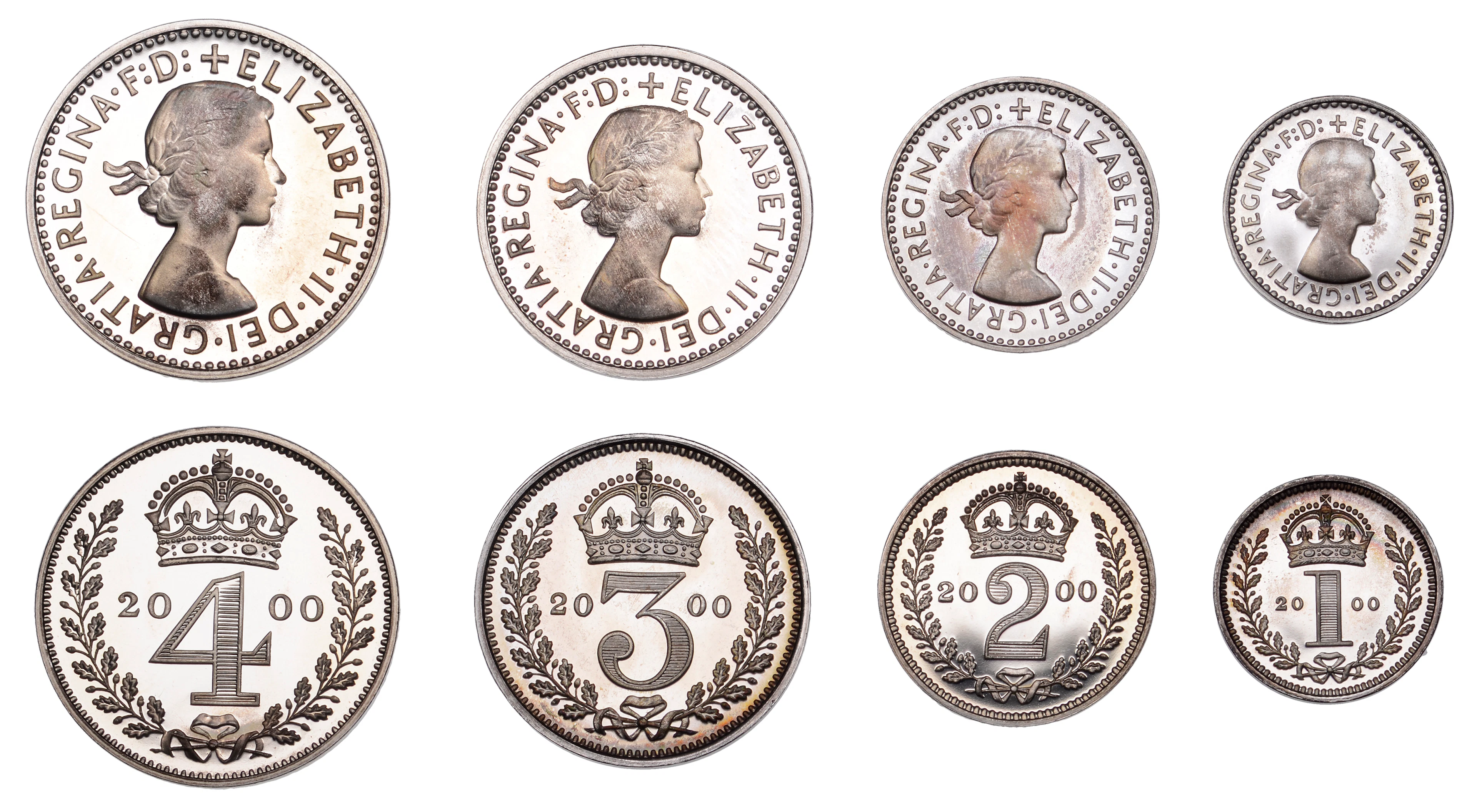 Elizabeth II (1952-2022), Decimal issues, Proof Maundy Set, 2000 (S