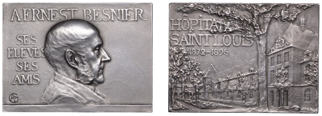 FRANCE, Ernest Besnier, 1896, an Art Nouveau plated bronze plaque