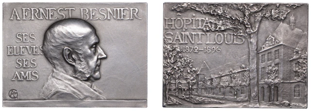 FRANCE, Ernest Besnier, 1896, an Art Nouveau plated bronze plaque
