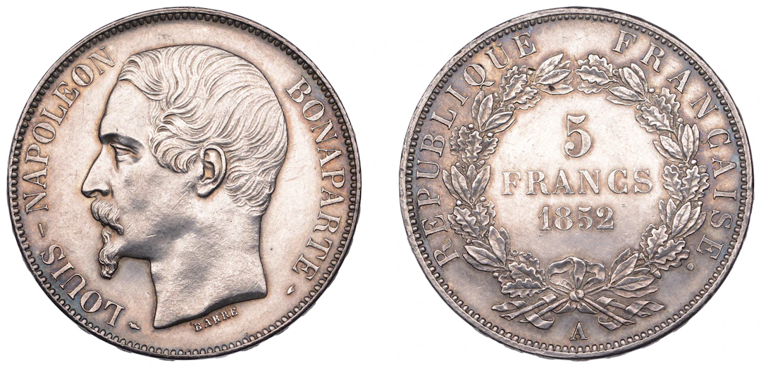 France, Second Republic, Louis Napoléon (as President), 5 Francs