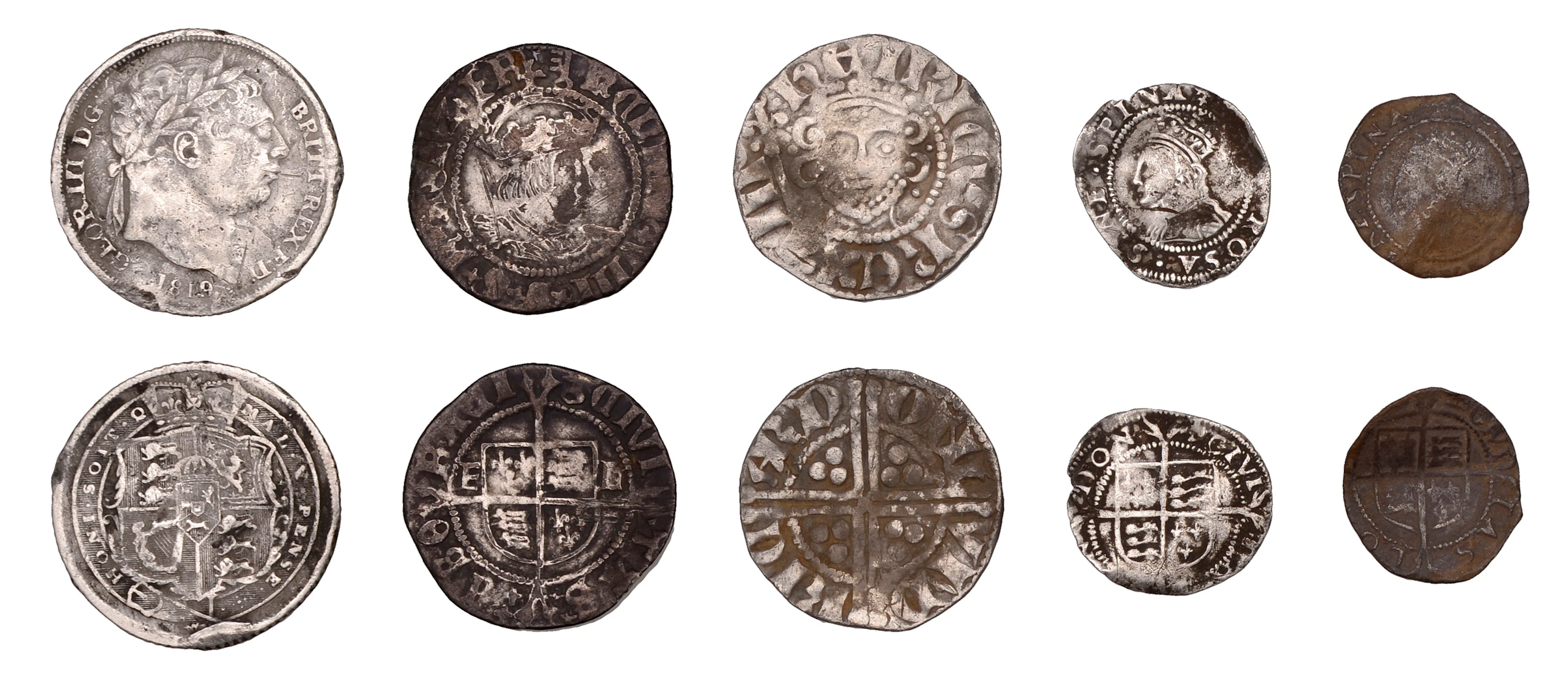 Henry VIII, Second coinage, Halfgroat, York, Abp Lee, mm. key, e-l