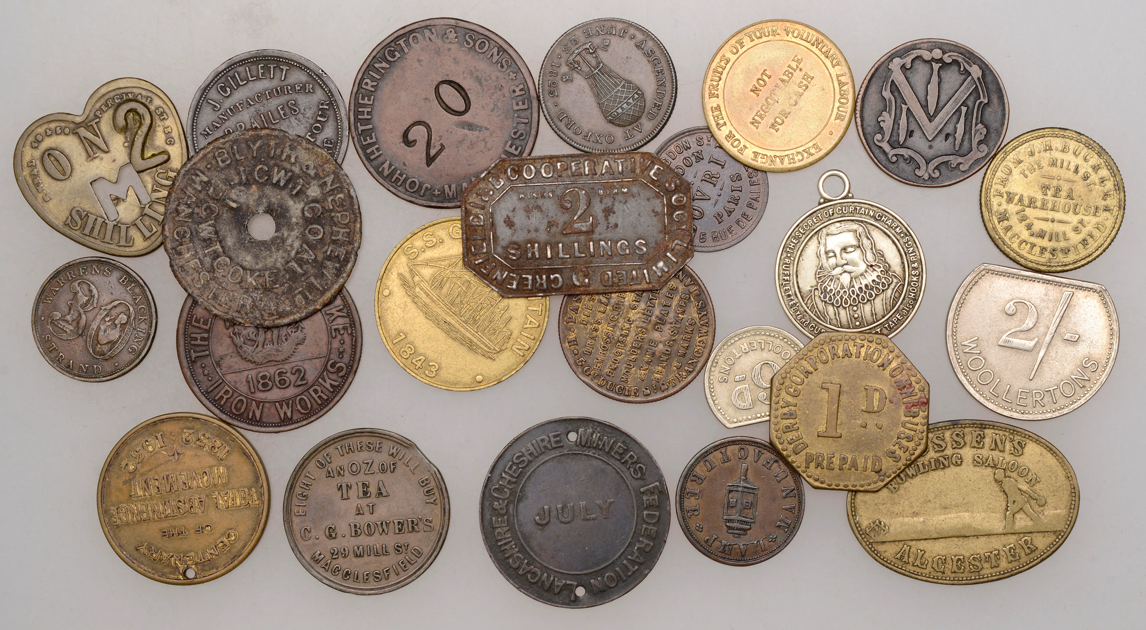 Miscellaneous Tokens and Checks, CHESHIRE, Macclesfield, C.G. Bower