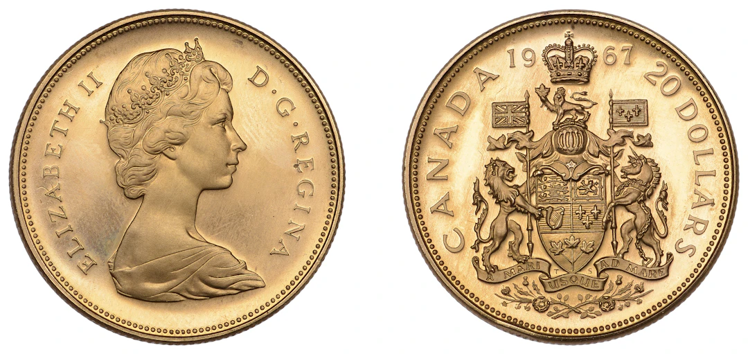 Canada, Elizabeth II, 20 Dollars, 1967, Ottawa (KM 71). Mint state