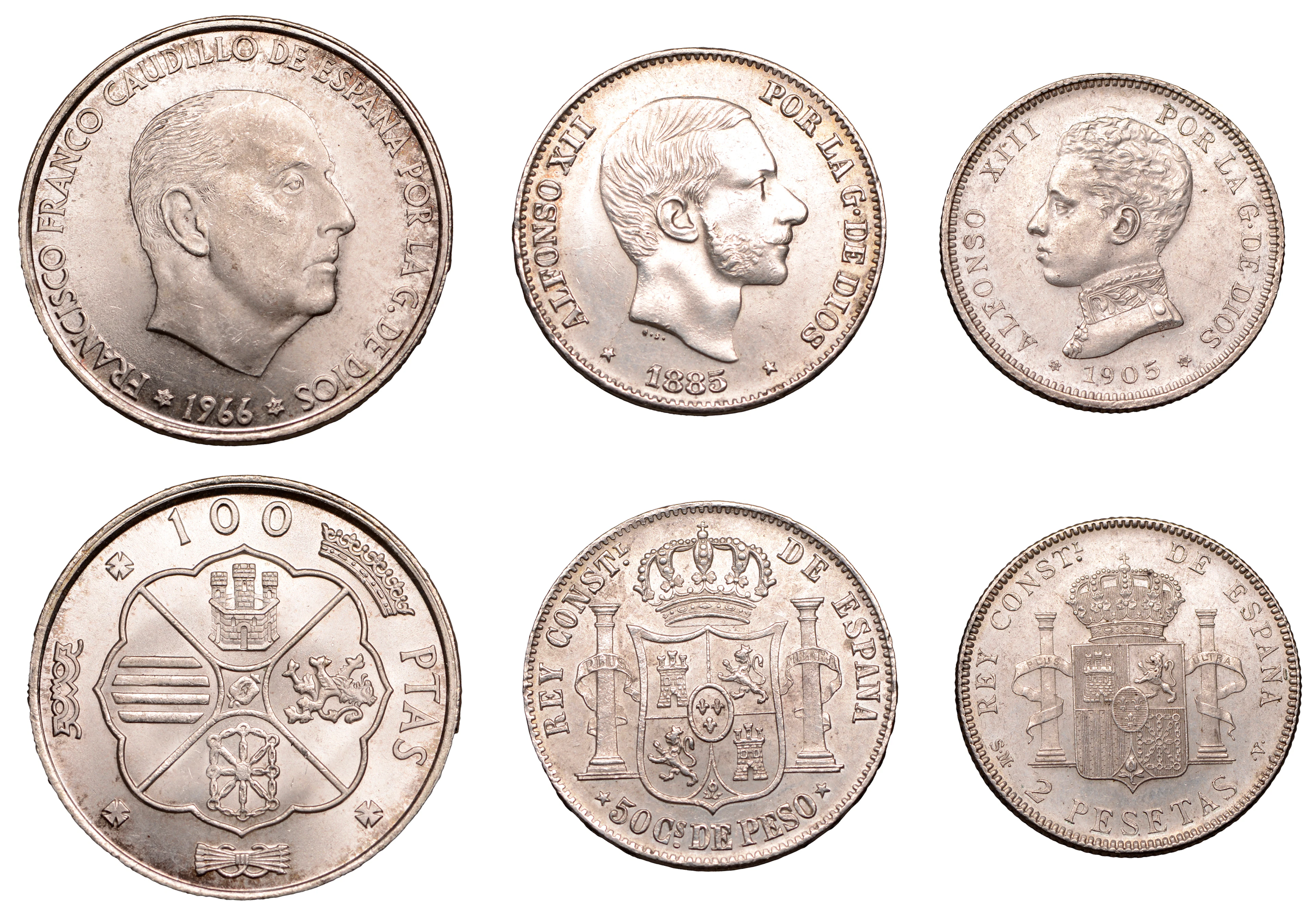 Spain, Alfonso XIII, 2 Pesetas, 1905smv, Madrid (Cal. 88; KM 725);