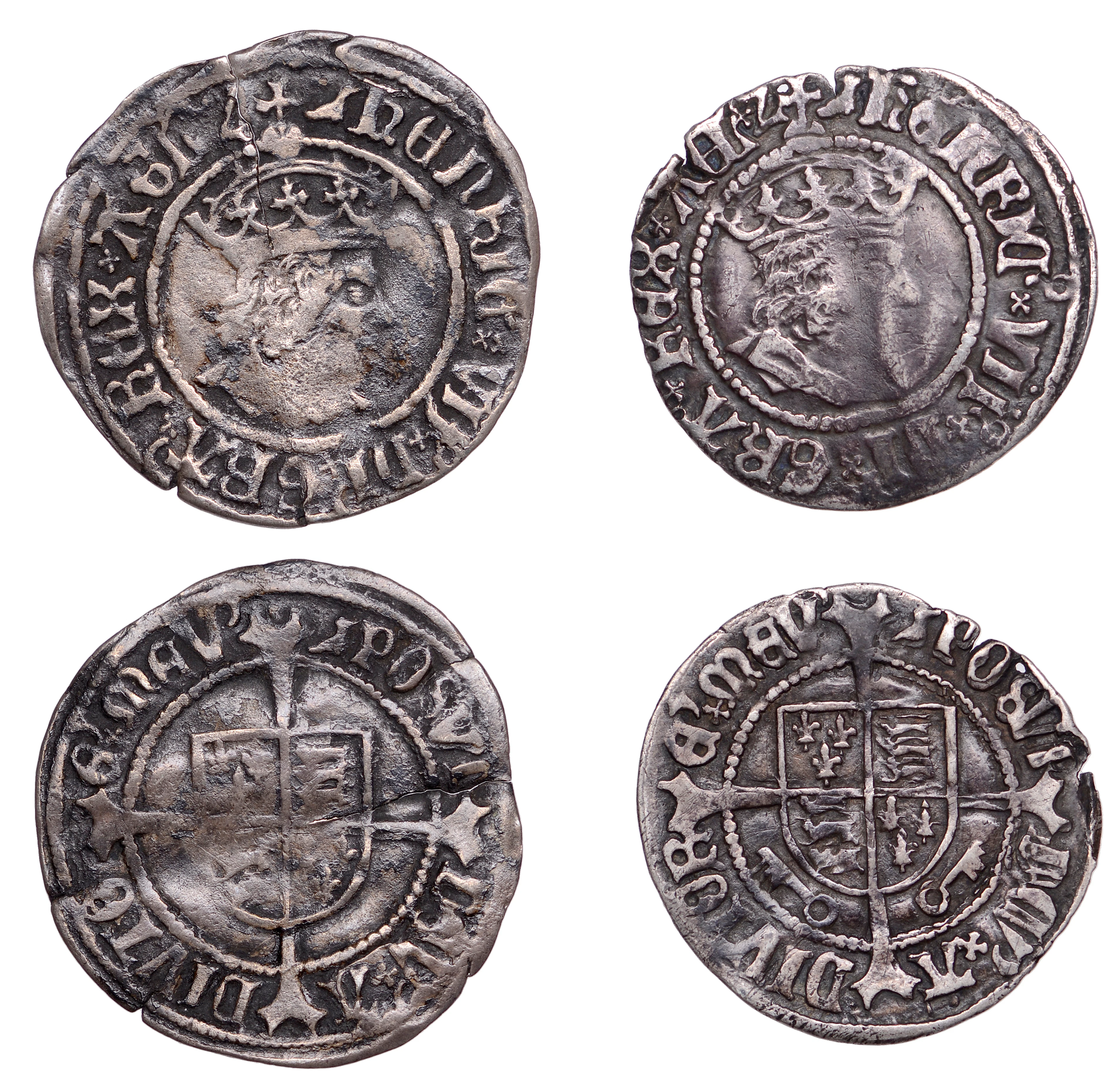 Henry VII, Profile issue, Halfgroats (2), both mm. martlet, Canterbury