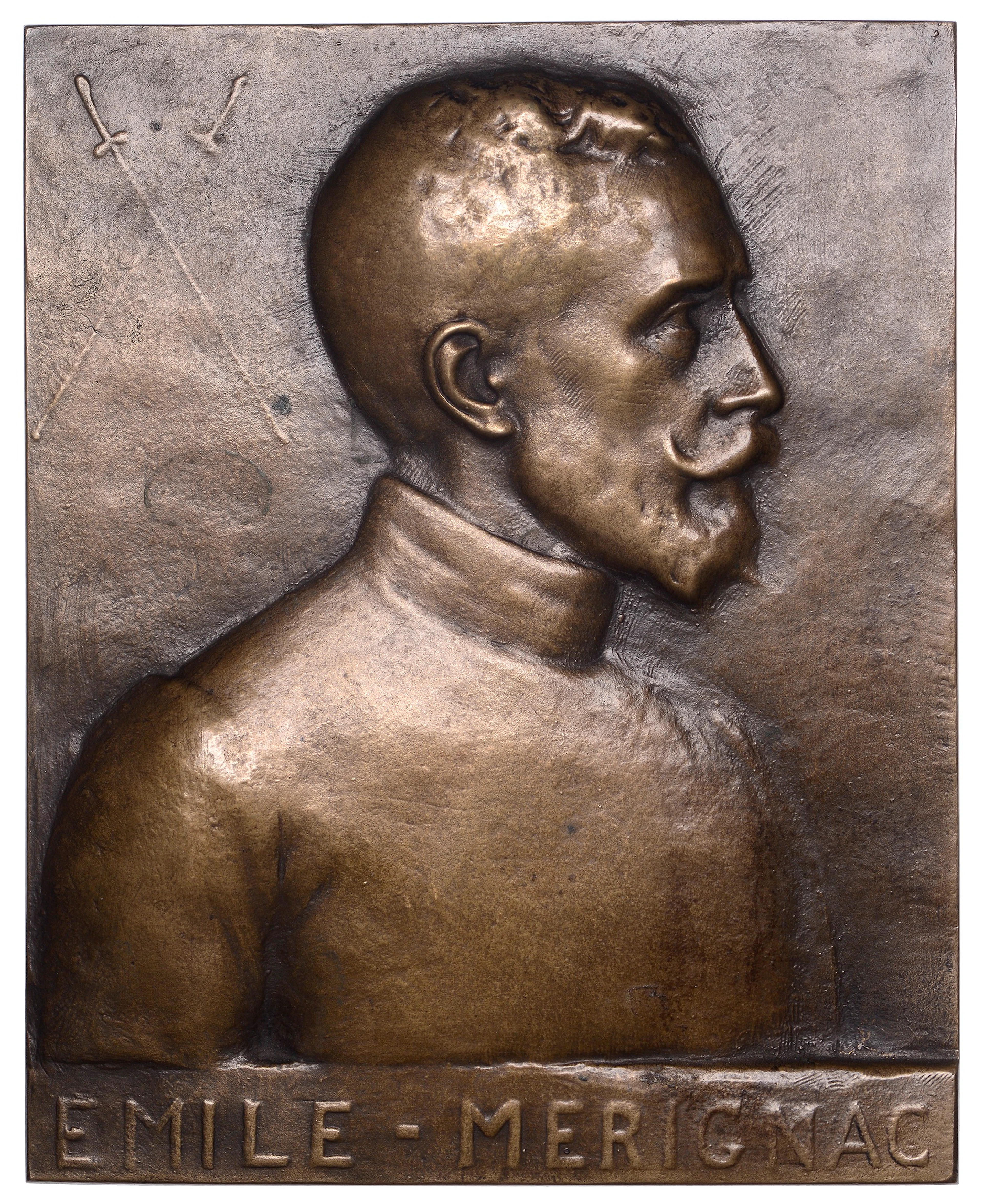 FRANCE, Émile Mérignac, c. 1910, a uniface cast bronze plaque by Ernesta