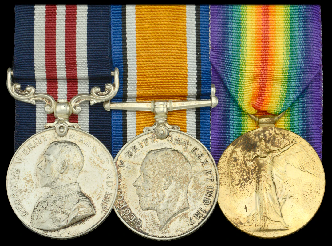 A Great War ‘Western Front’ M.M. group of three awarded to Private