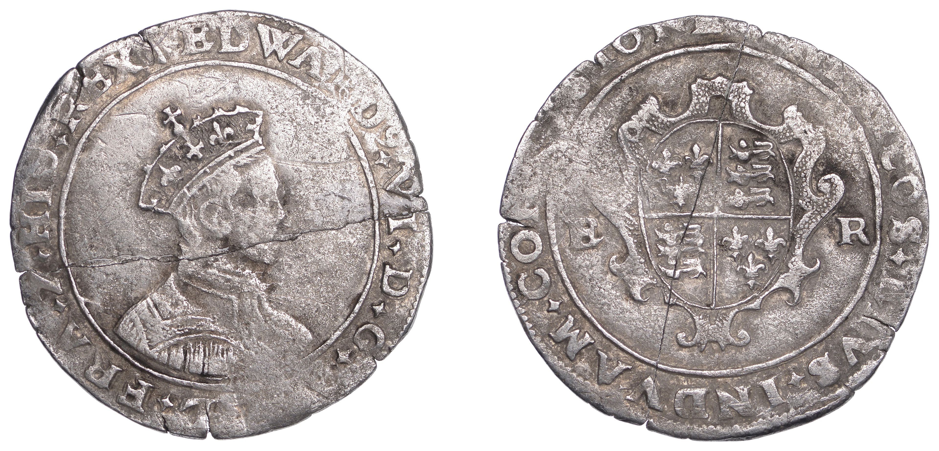 Edward VI (1547-1553), Second period, 6 oz. issue, Shilling, Durham