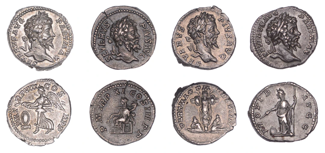 Septimius Severus (193-211), Denarii (4), 200, laureate head right