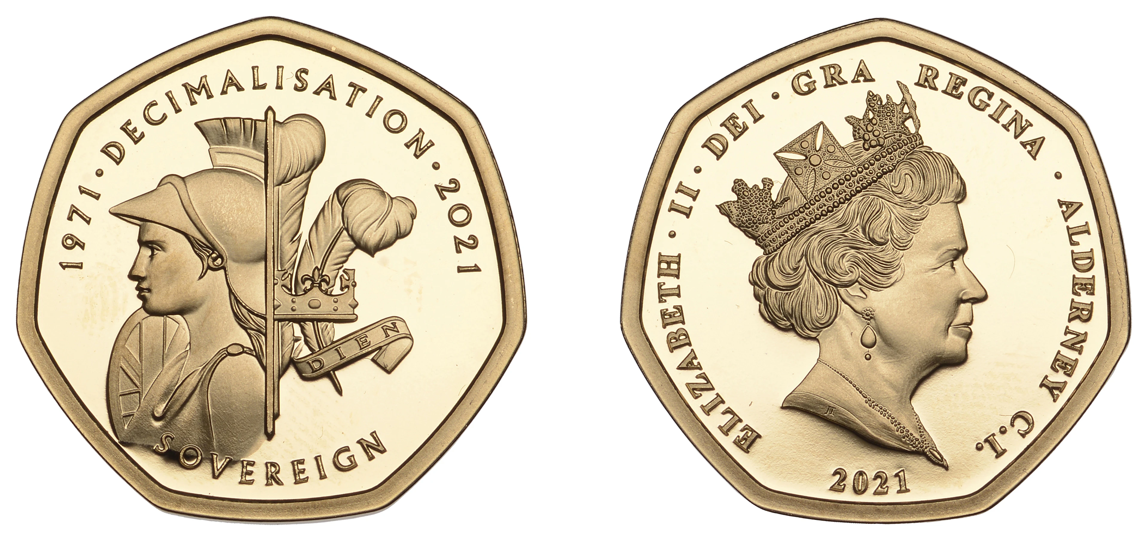 Channel Islands, ALDERNEY, Elizabeth II, Proof Sovereign, 2021. In