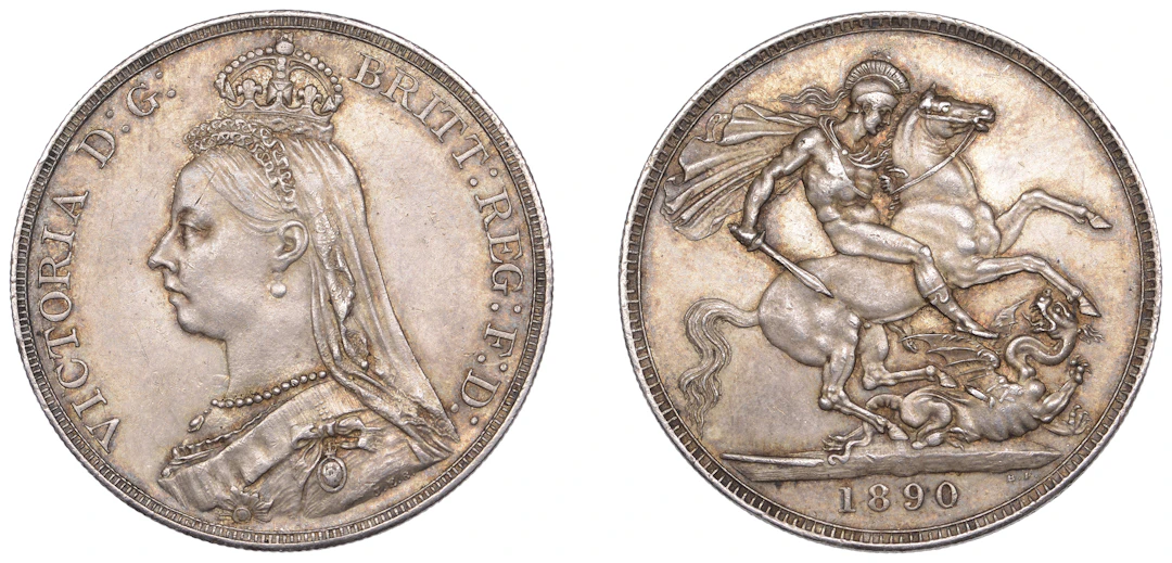 Victoria (1837-1901), Crown, 1890 (ESC 2590; S 3921). Cabinet tone