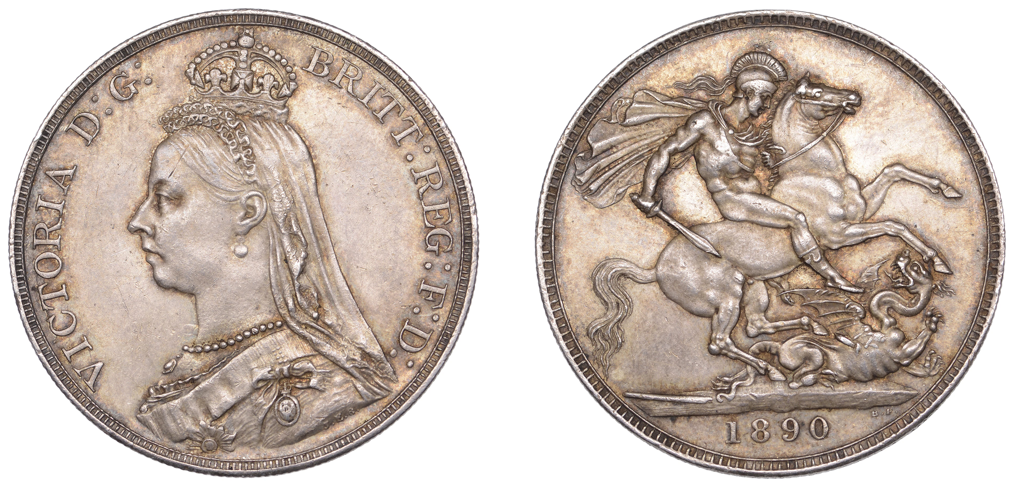 Victoria (1837-1901), Crown, 1890 (ESC 2590; S 3921). Cabinet tone