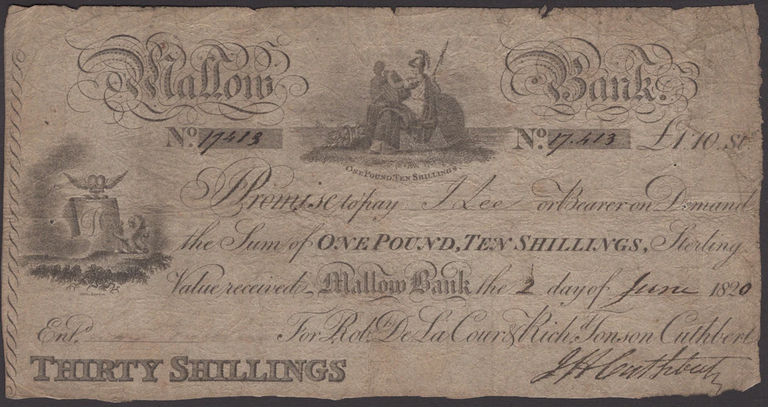 Mallow Bank, for Robert de la Cour and Richard Jonson Cuthbert, 30