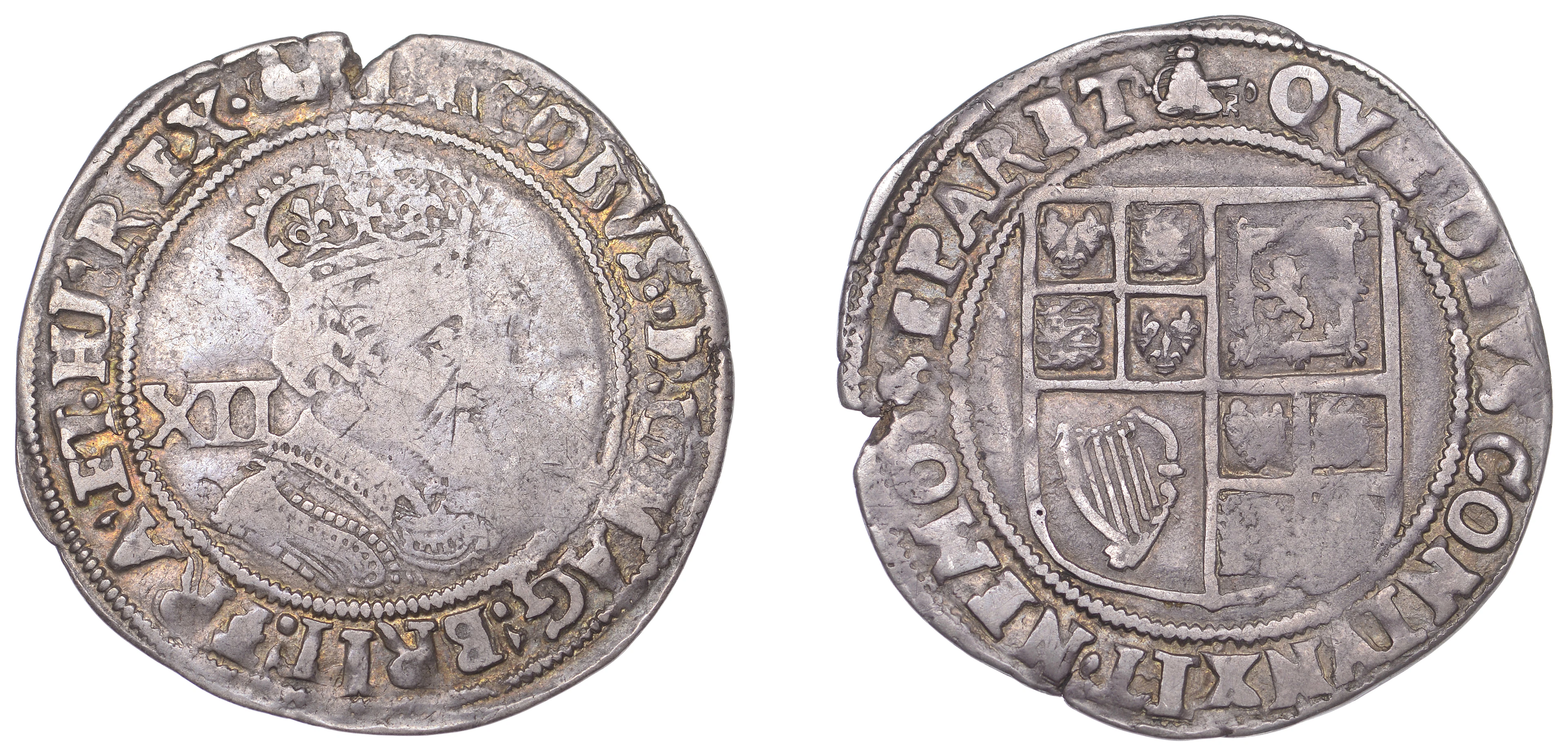 James I (1603-1625), Second coinage, Shilling, fifth bust, mm. bell