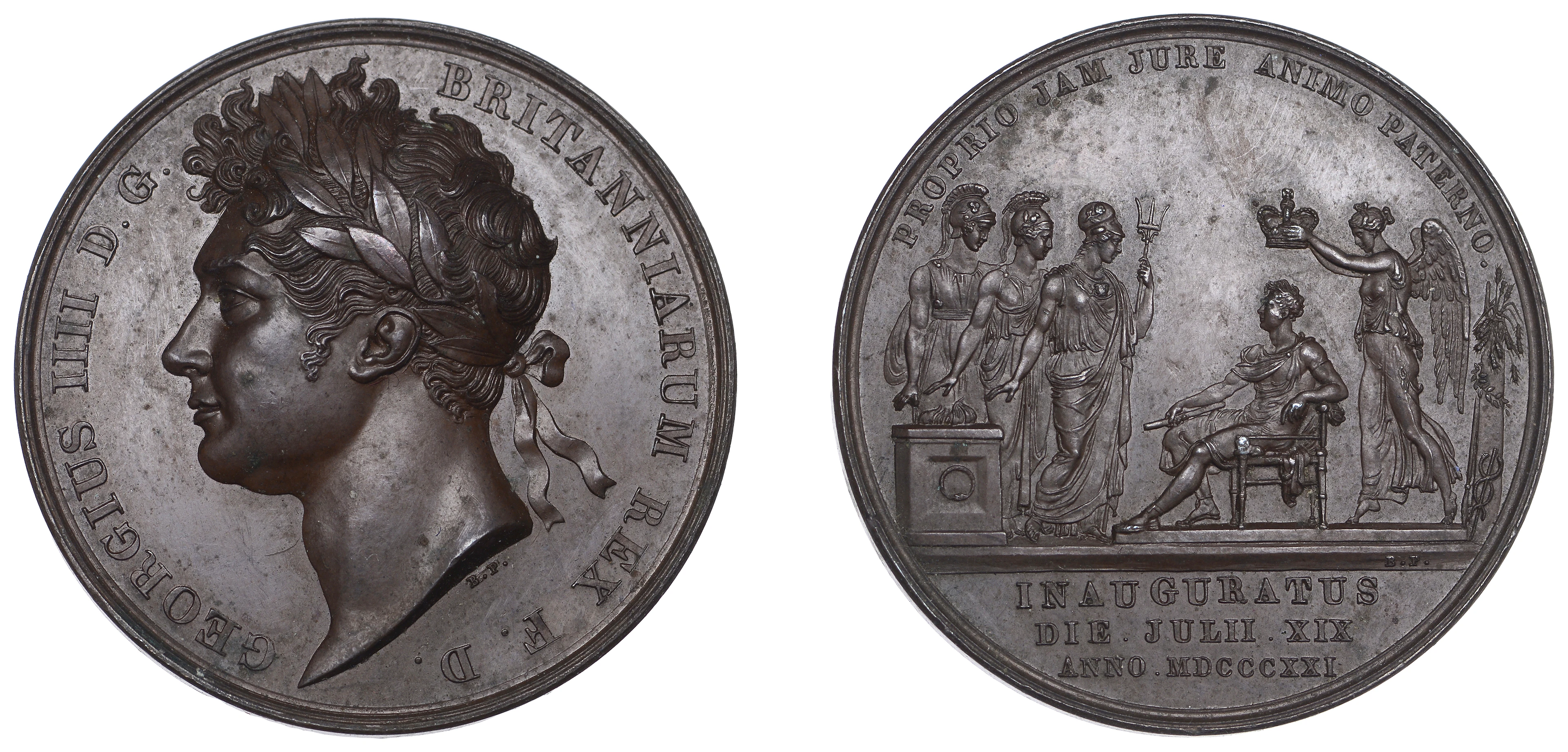 George IV, Coronation, 1821, a copper medal by B. Pistrucci, laureate