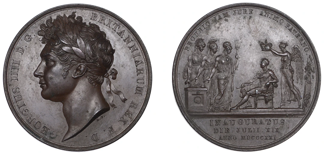 George IV, Coronation, 1821, a copper medal by B. Pistrucci, laureate